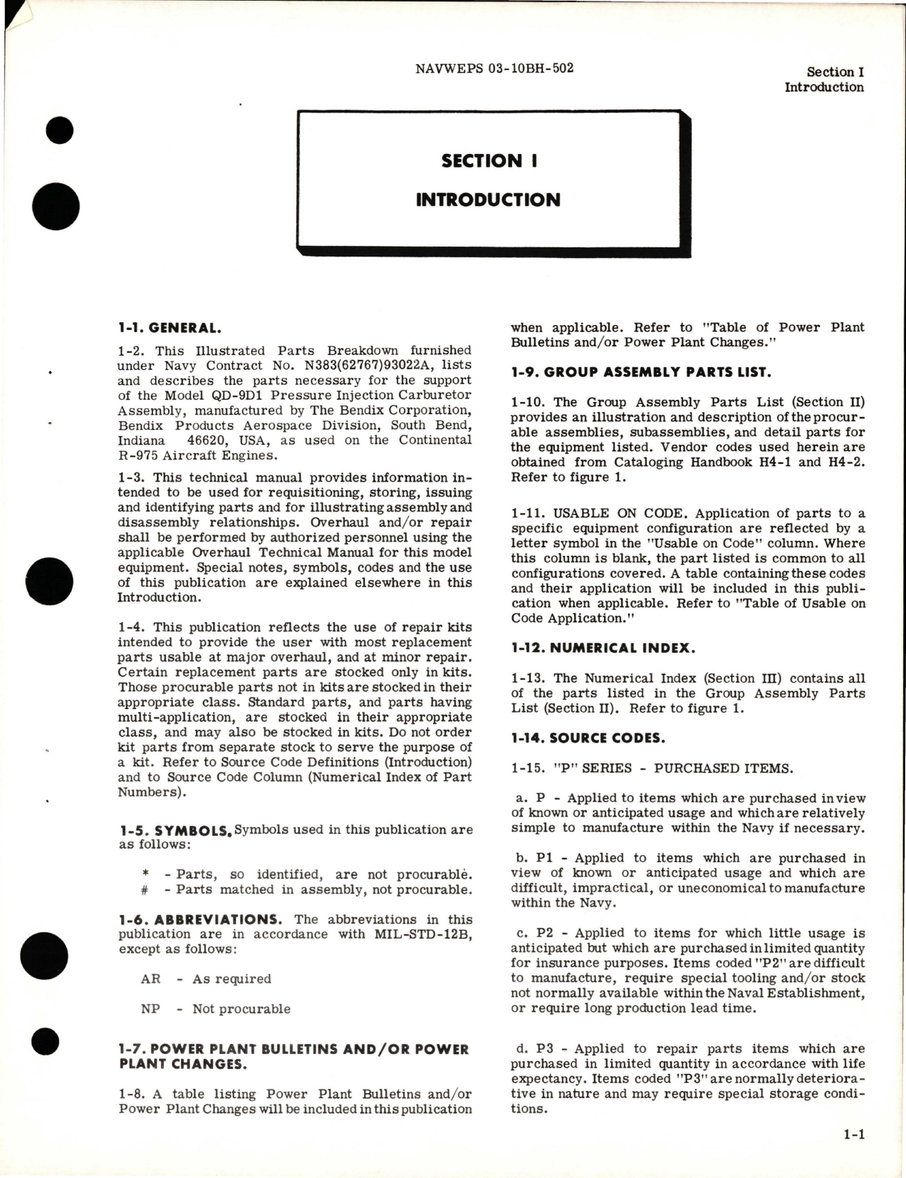 Sample page 5 from AirCorps Library document: Illustrated Parts Breakdown for Injection Carburetor - Model QD-9D1, Parts 391446-6, and 391446-7