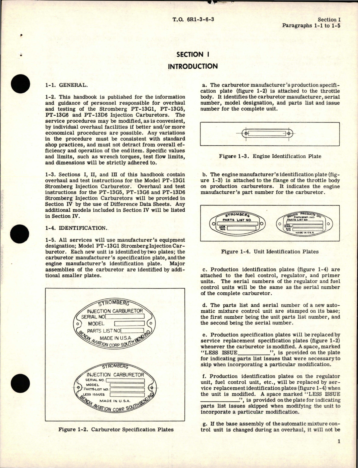 Sample page 5 from AirCorps Library document: Overhaul Instructions for Stromberg Injection Carburetor - Models PT-13G1, PT-3G5, PT-13G6, and PT-13D6