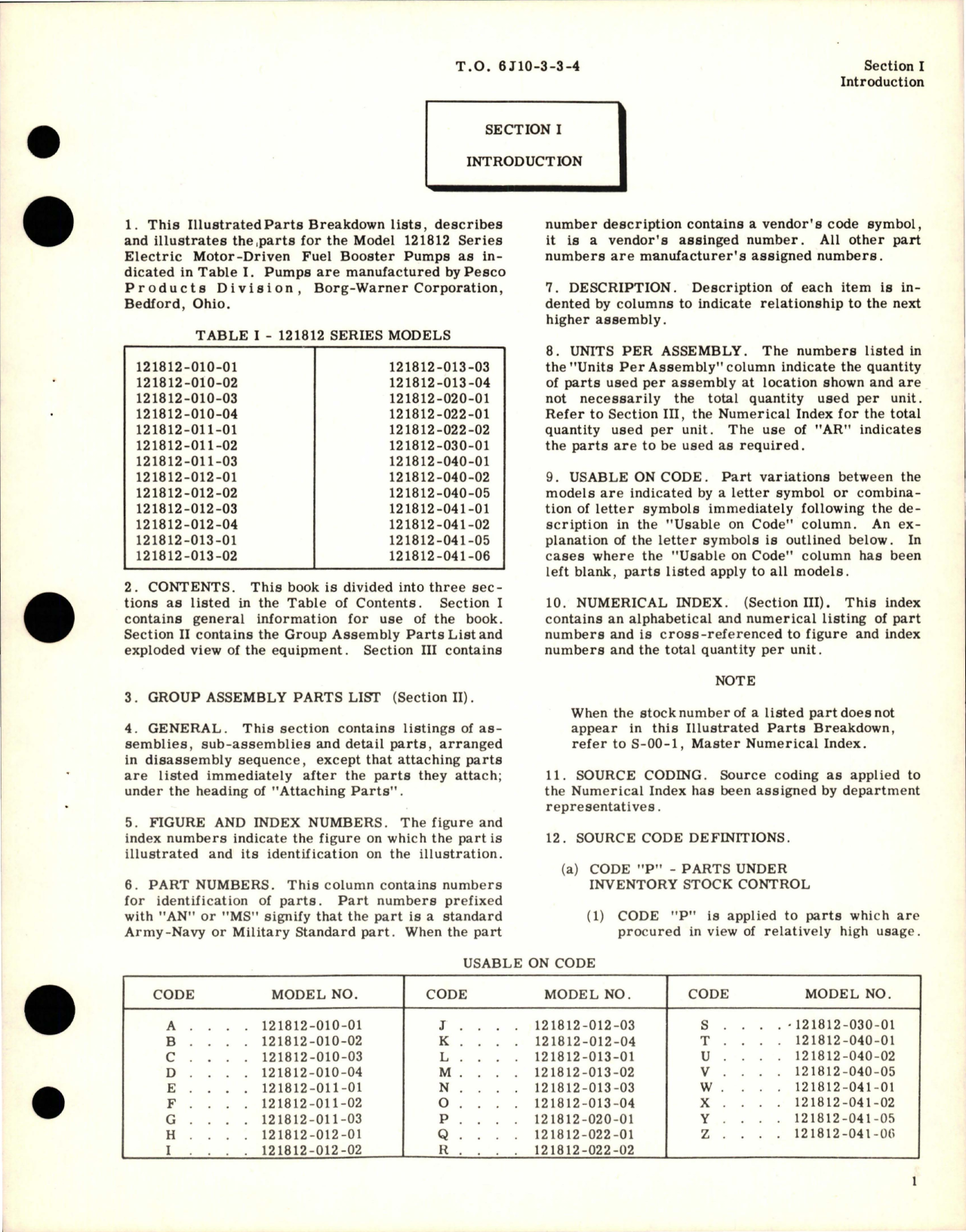 Sample page 5 from AirCorps Library document: Illustrated Parts Breakdown for Motor Driven Fuel Booster Pump - Model 121812 Series