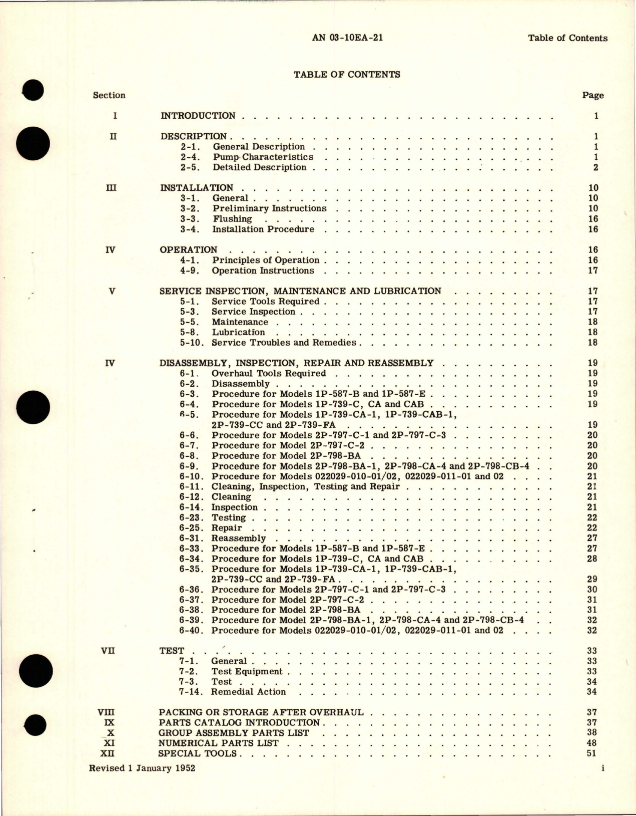 Sample page 5 from AirCorps Library document: Operation, Service and Overhaul Instructions with Parts for Engine Driven Gear Type High Pressure Fuel Pumps