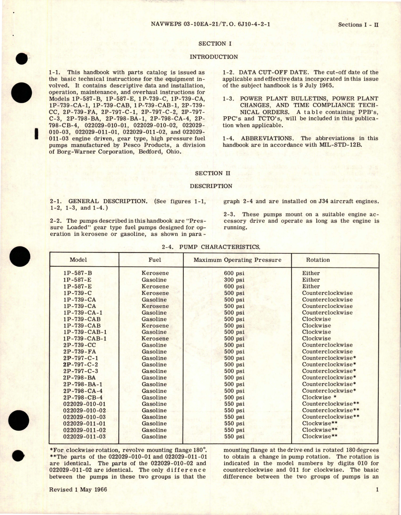 Sample page 7 from AirCorps Library document: Operation, Service and Overhaul Instructions with Parts for Engine Driven Gear Type High Pressure Fuel Pumps