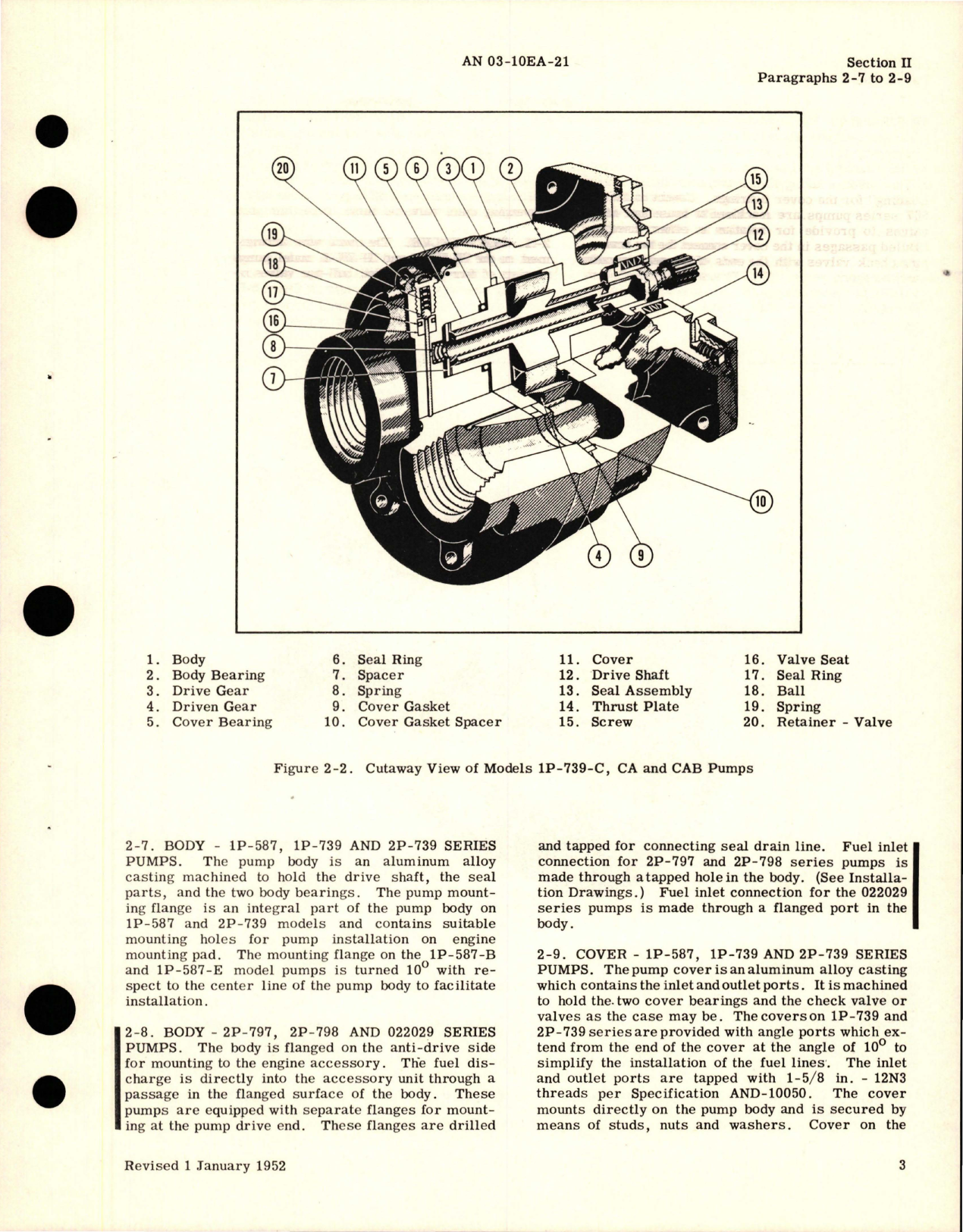 Sample page 9 from AirCorps Library document: Operation, Service and Overhaul Instructions with Parts for Engine Driven Gear Type High Pressure Fuel Pumps