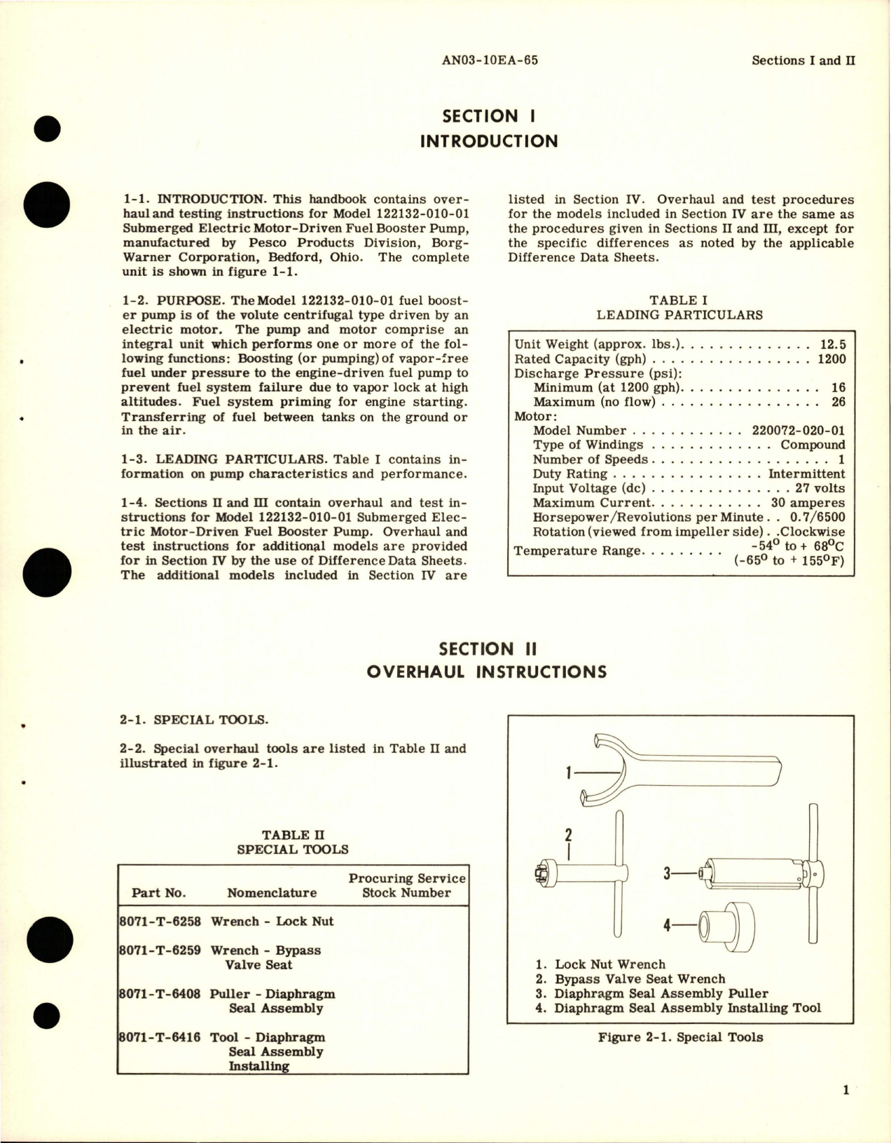 Sample page 5 from AirCorps Library document: Overhaul Instructions for Fuel Booster Pumps - Models 122132-010-01 and 122132-020-01