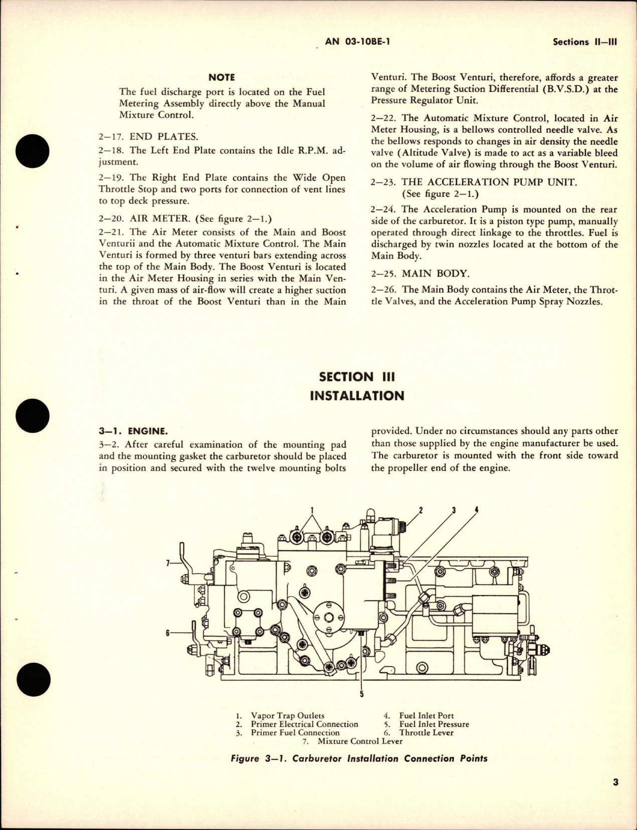 Sample page 9 from AirCorps Library document: Operation, Service, Overhaul Instructions with Parts Catalog for Carburetors - Model 100CPB-7 