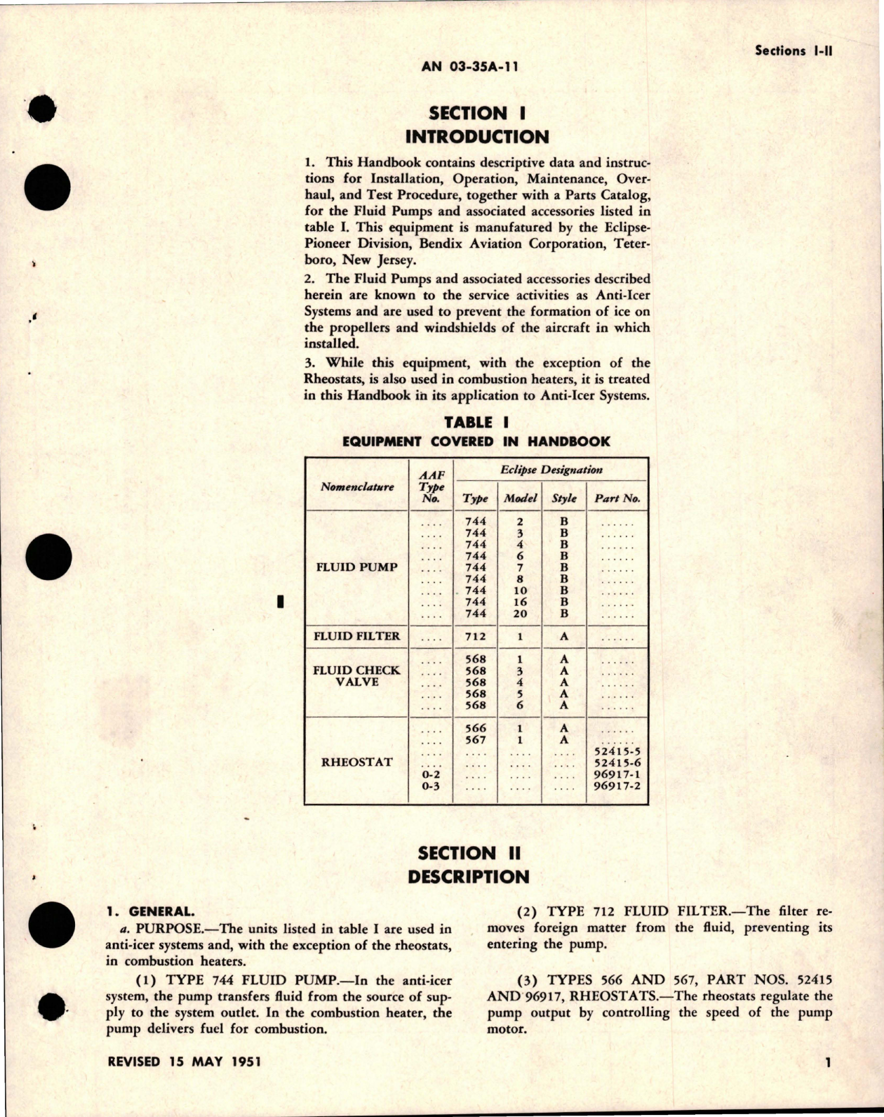 Sample page 7 from AirCorps Library document: Operation, Service and Overhaul Instructions with Parts Catalog for Propeller and Windshield Anti-Icer Pumps - Type 744