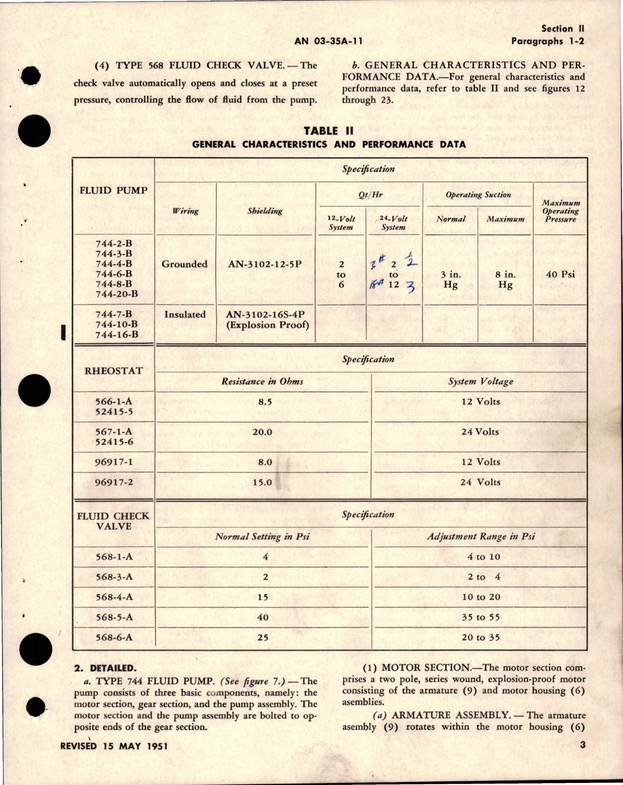 Sample page 9 from AirCorps Library document: Operation, Service and Overhaul Instructions with Parts Catalog for Propeller and Windshield Anti-Icer Pumps - Type 744