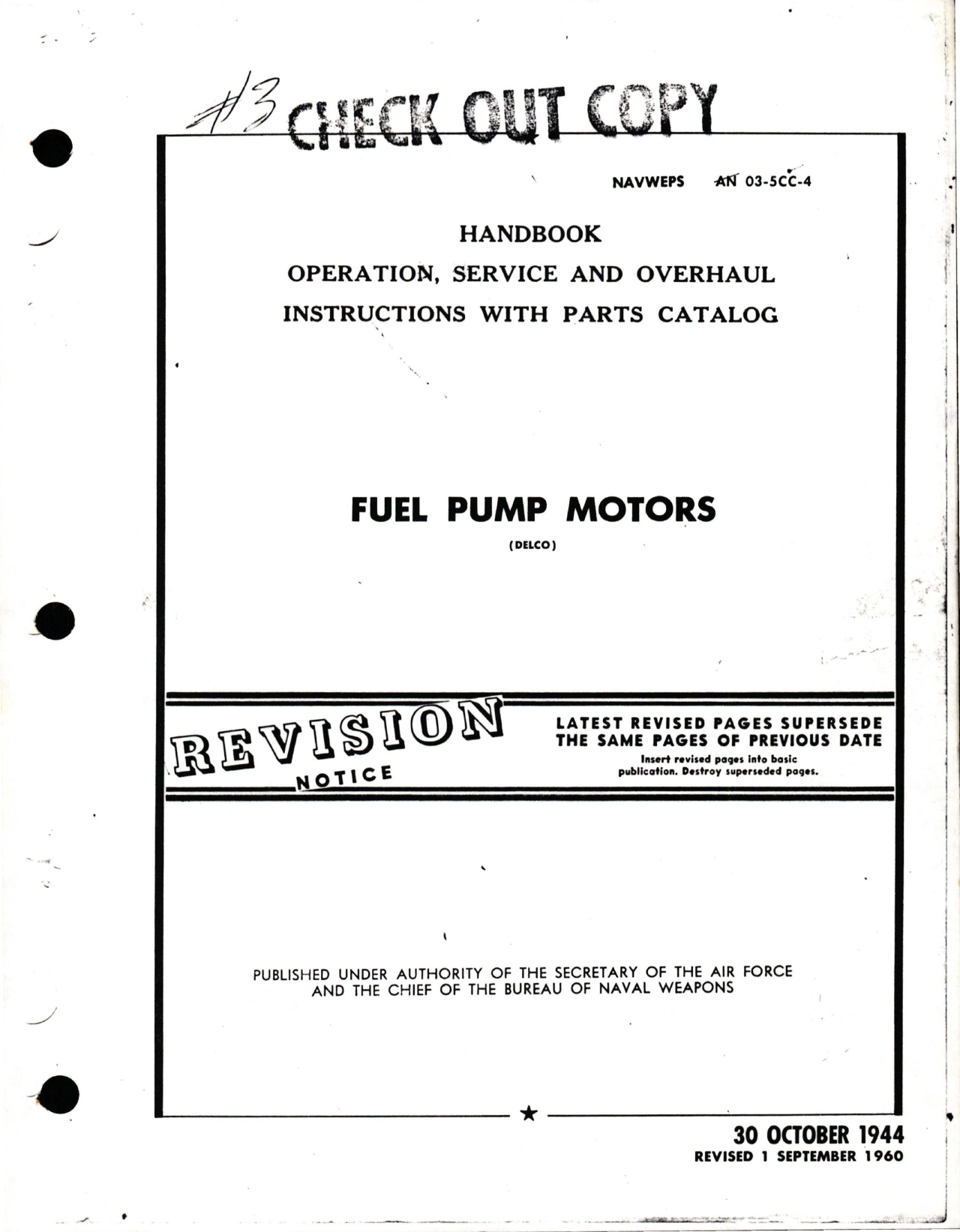 Sample page 1 from AirCorps Library document: Operation, Service and Overhaul Instructions with Parts for Fuel Pump Motors