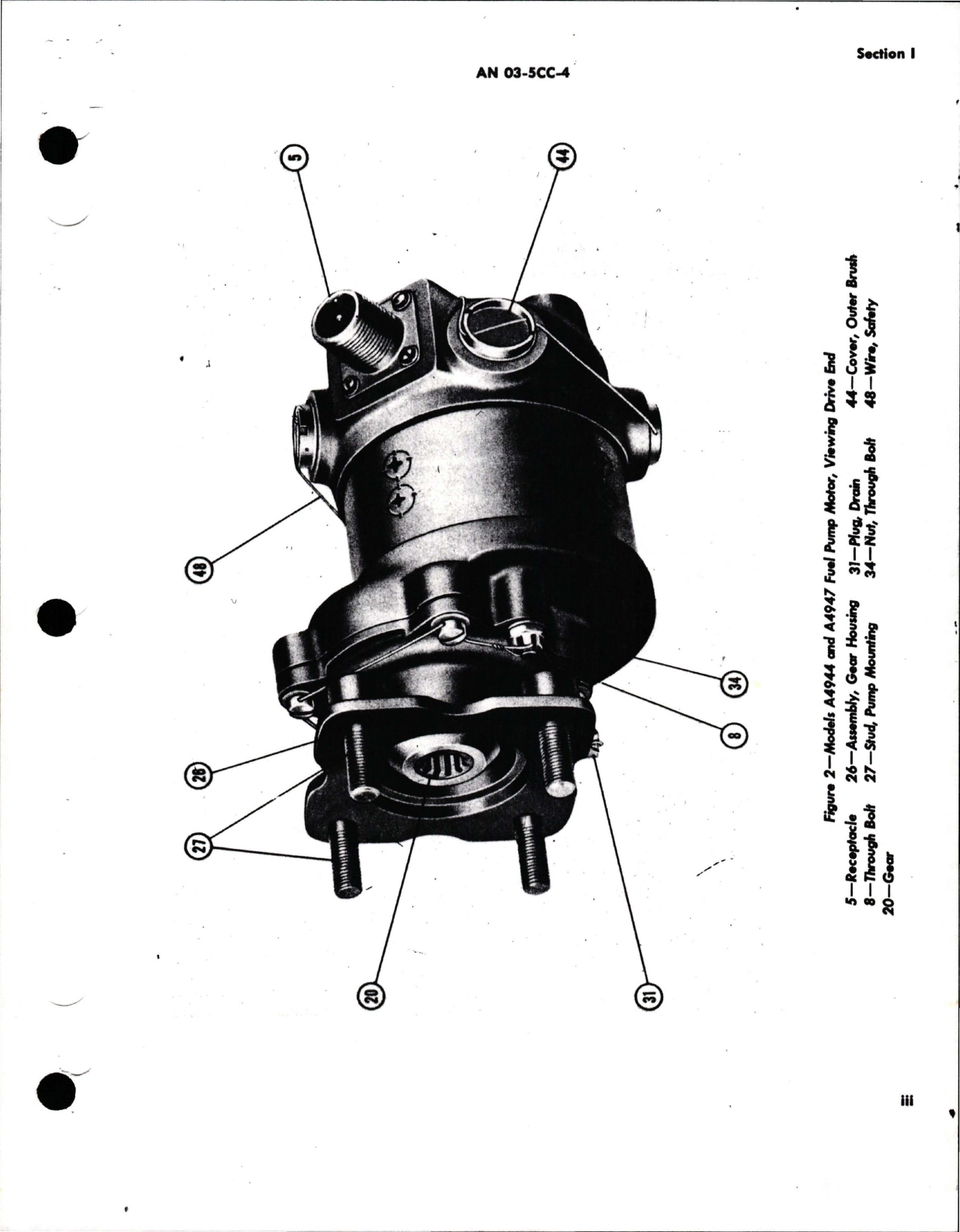 Sample page 5 from AirCorps Library document: Operation, Service and Overhaul Instructions with Parts for Fuel Pump Motors