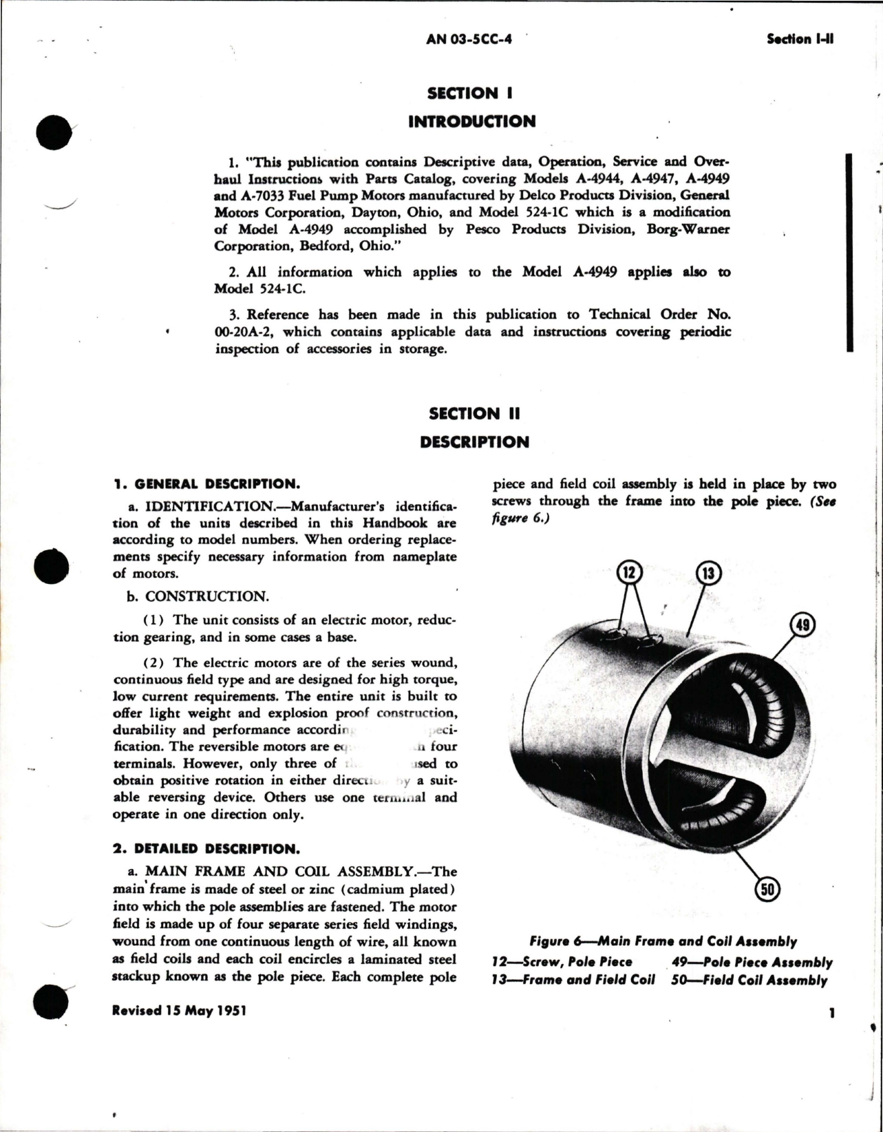 Sample page 9 from AirCorps Library document: Operation, Service and Overhaul Instructions with Parts for Fuel Pump Motors