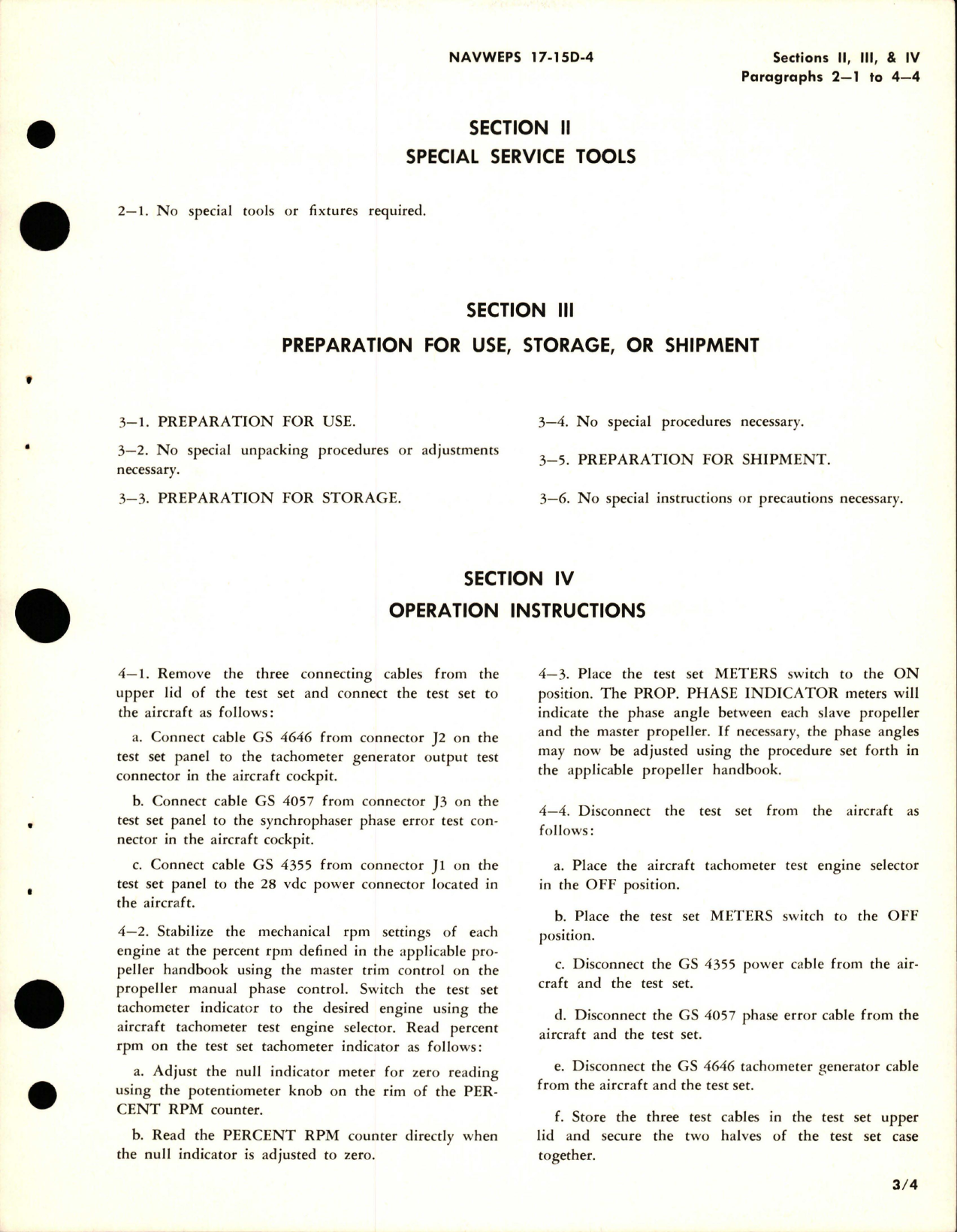 Sample page 7 from AirCorps Library document: Operation, Service Instructions with Parts for RPM and Phase Indicator Test Set - GS3940