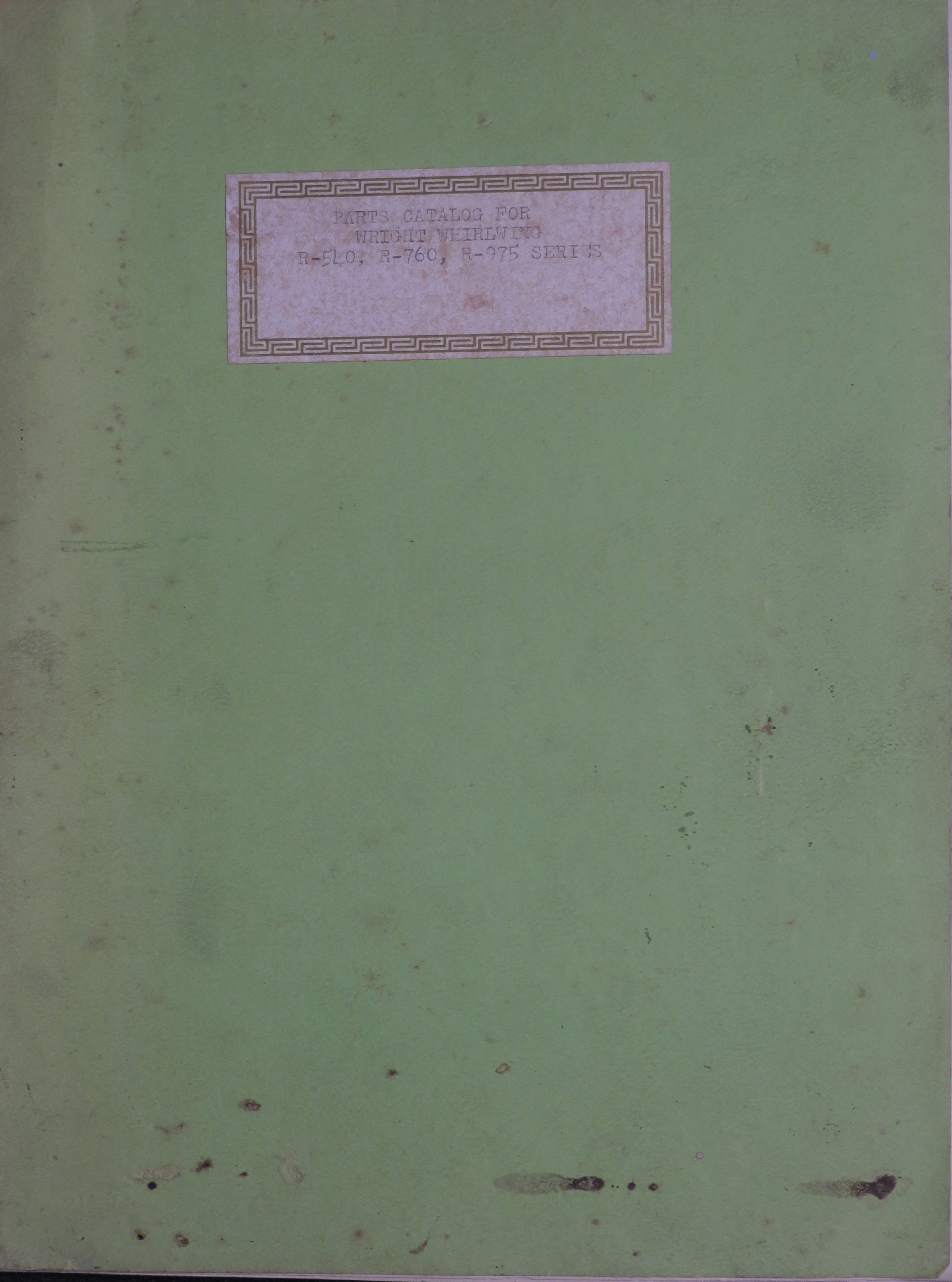 Sample page 1 from AirCorps Library document: Parts Catalog for Wright Whirlwind J-6 Series Engines