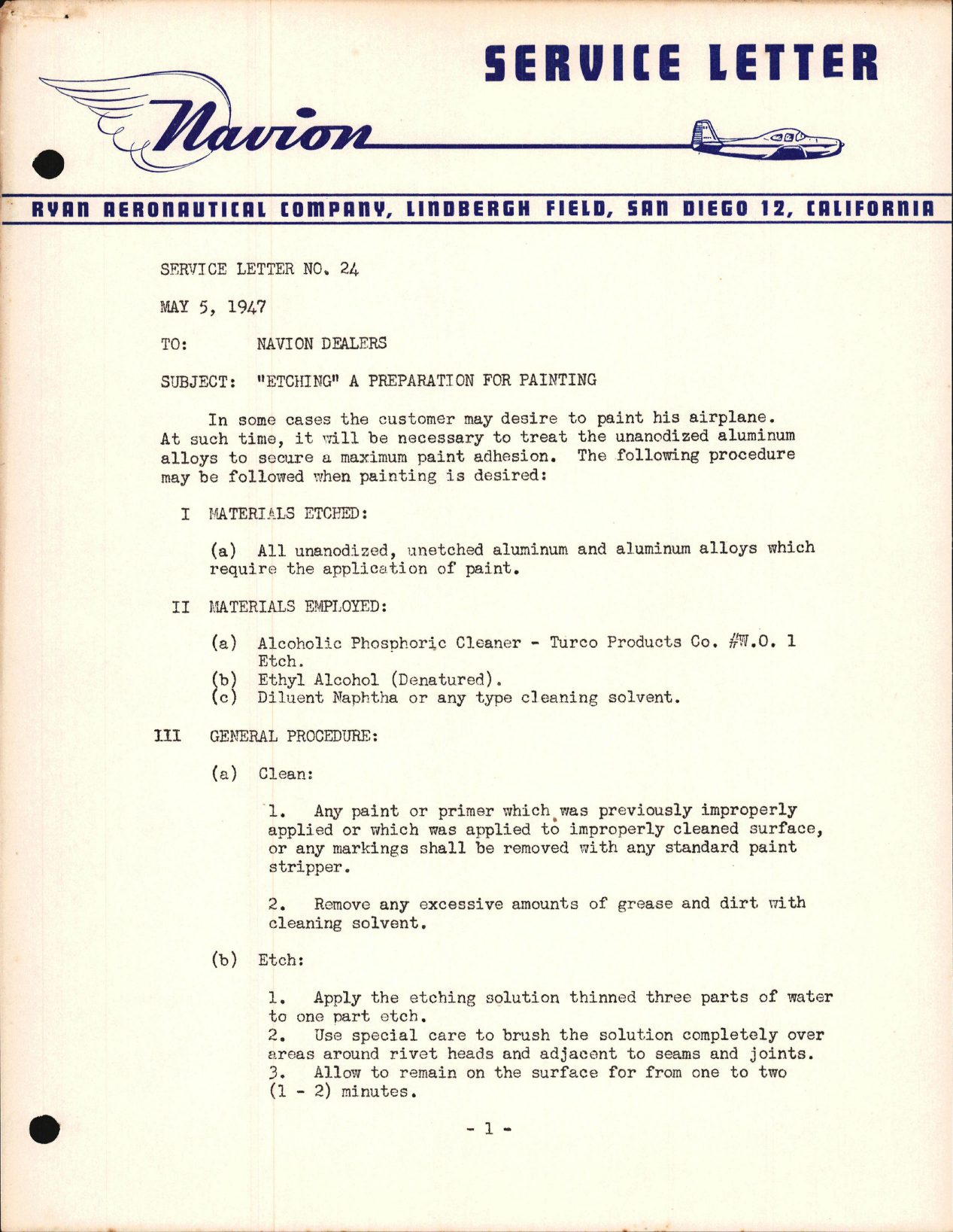 Sample page 1 from AirCorps Library document: Etching A Preparation for Painting