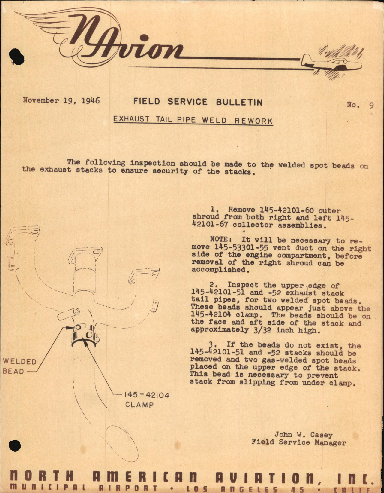 Sample page 1 from AirCorps Library document: Exhaust Tail Pipe Weld Rework