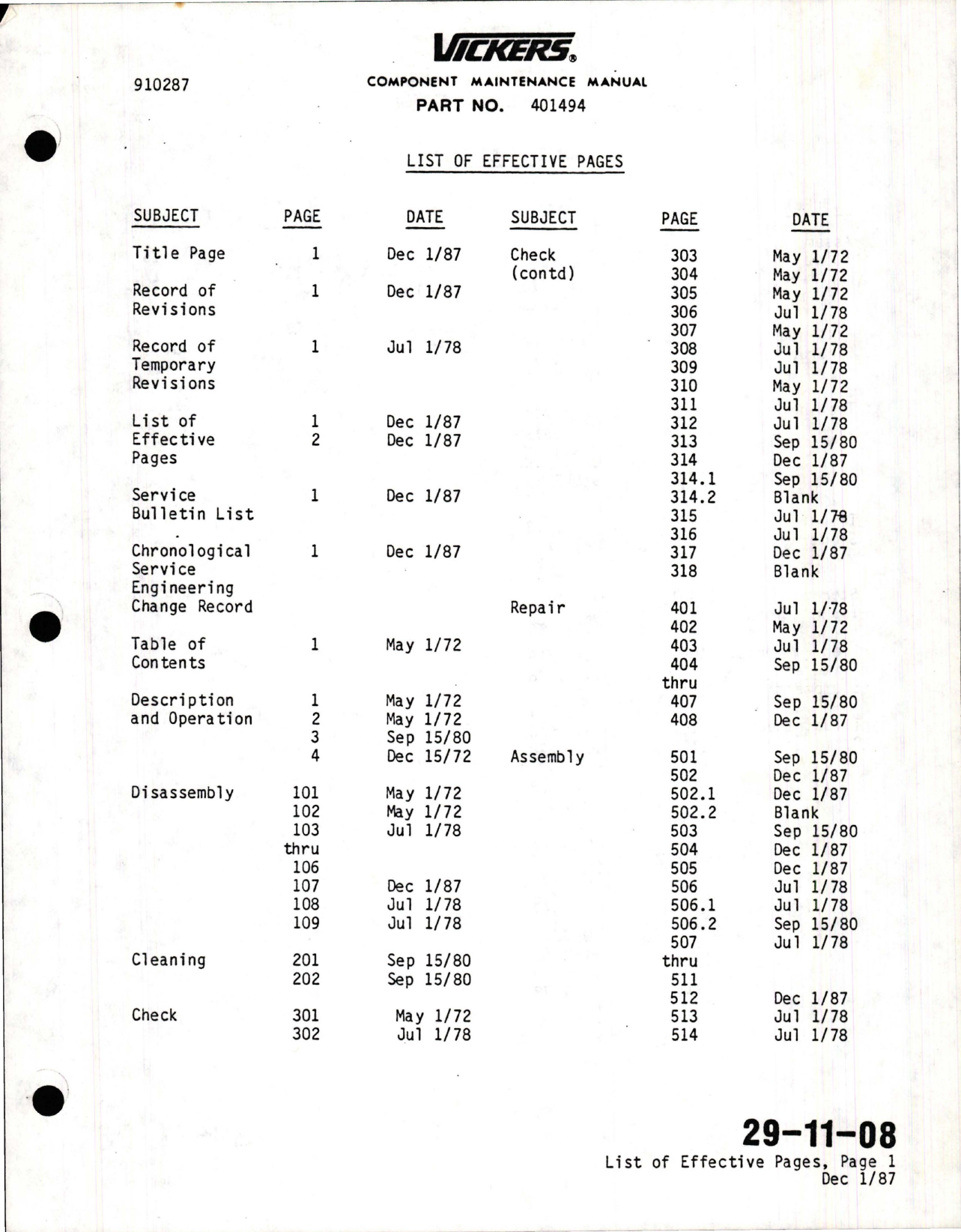 Sample page 7 from AirCorps Library document: Maintenance Manual with Illustrated Parts List for Variable Displacement Hydraulic Motorpump Assembly - Model MPEV3-022-14C, MPEV3-022-14D, and MPEV3-022-14E