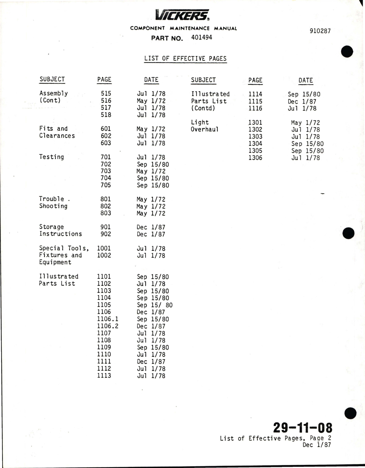 Sample page 8 from AirCorps Library document: Maintenance Manual with Illustrated Parts List for Variable Displacement Hydraulic Motorpump Assembly - Model MPEV3-022-14C, MPEV3-022-14D, and MPEV3-022-14E