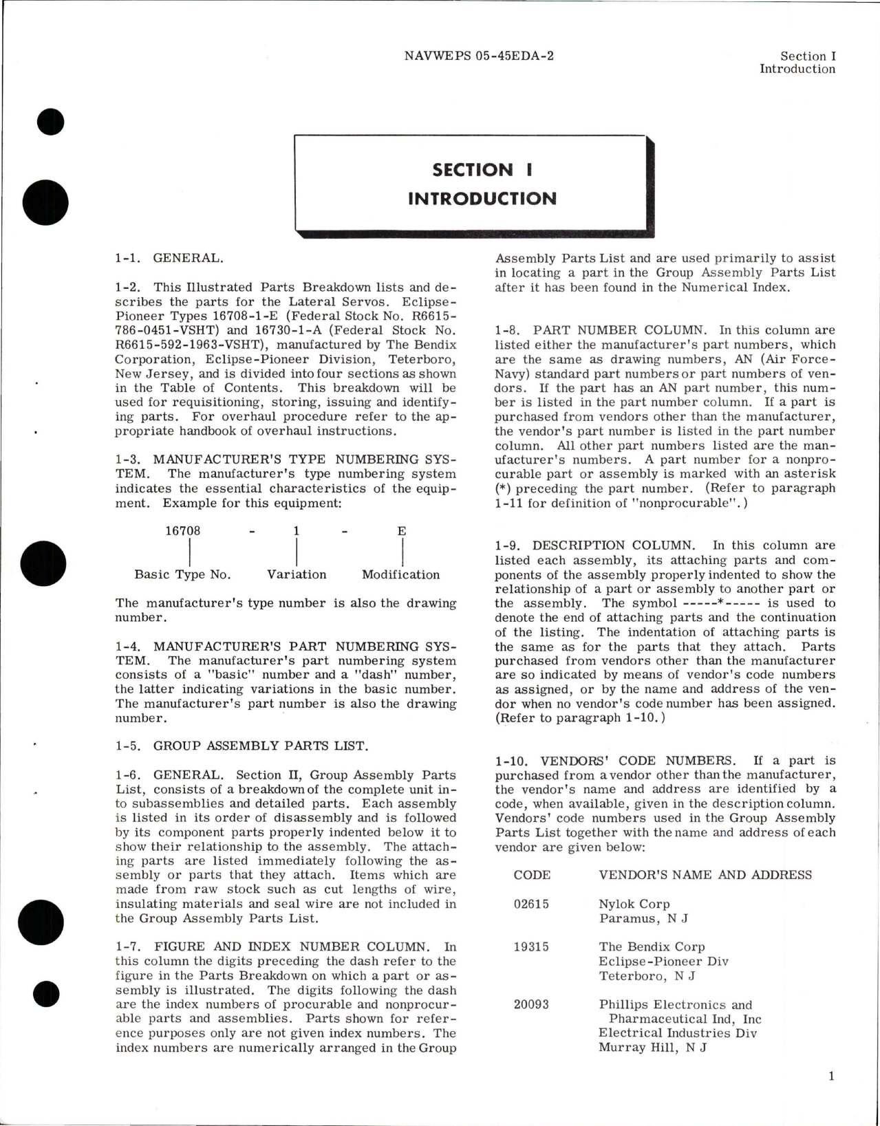 Sample page 5 from AirCorps Library document: Illustrated Parts Breakdown for Lateral Servos - Parts 16708-1-E and 16730-1-A 