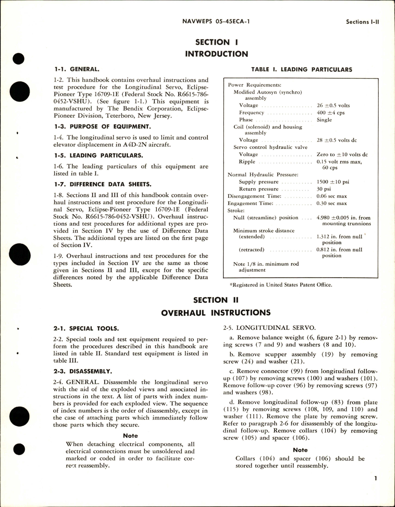 Sample page 5 from AirCorps Library document: Overhaul Instructions for Longitudinal Servo - Parts 16709-1E and 16731-1A