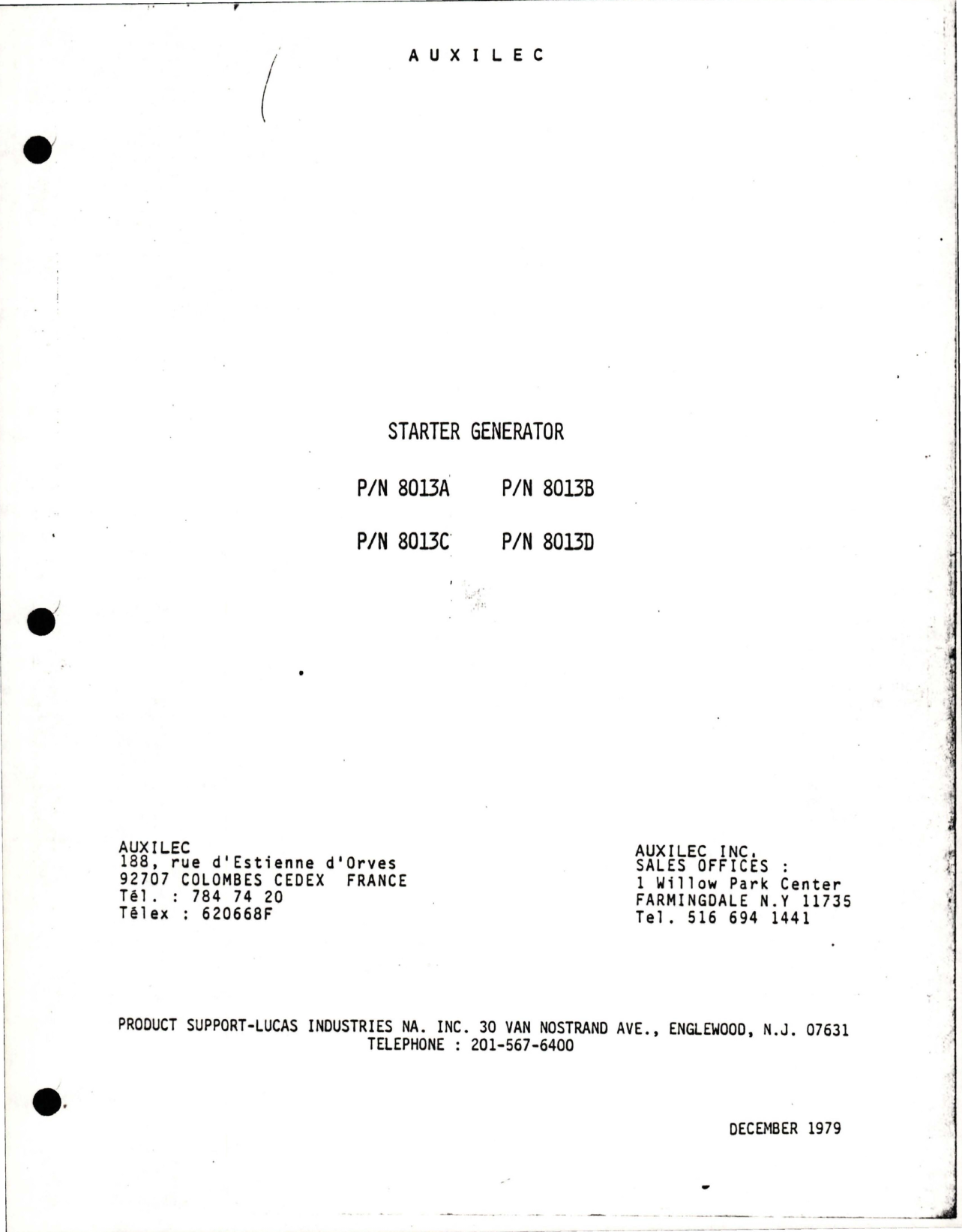 Sample page 5 from AirCorps Library document: Instructions for Installation and Inspection for Starter Generator - Part 8013A