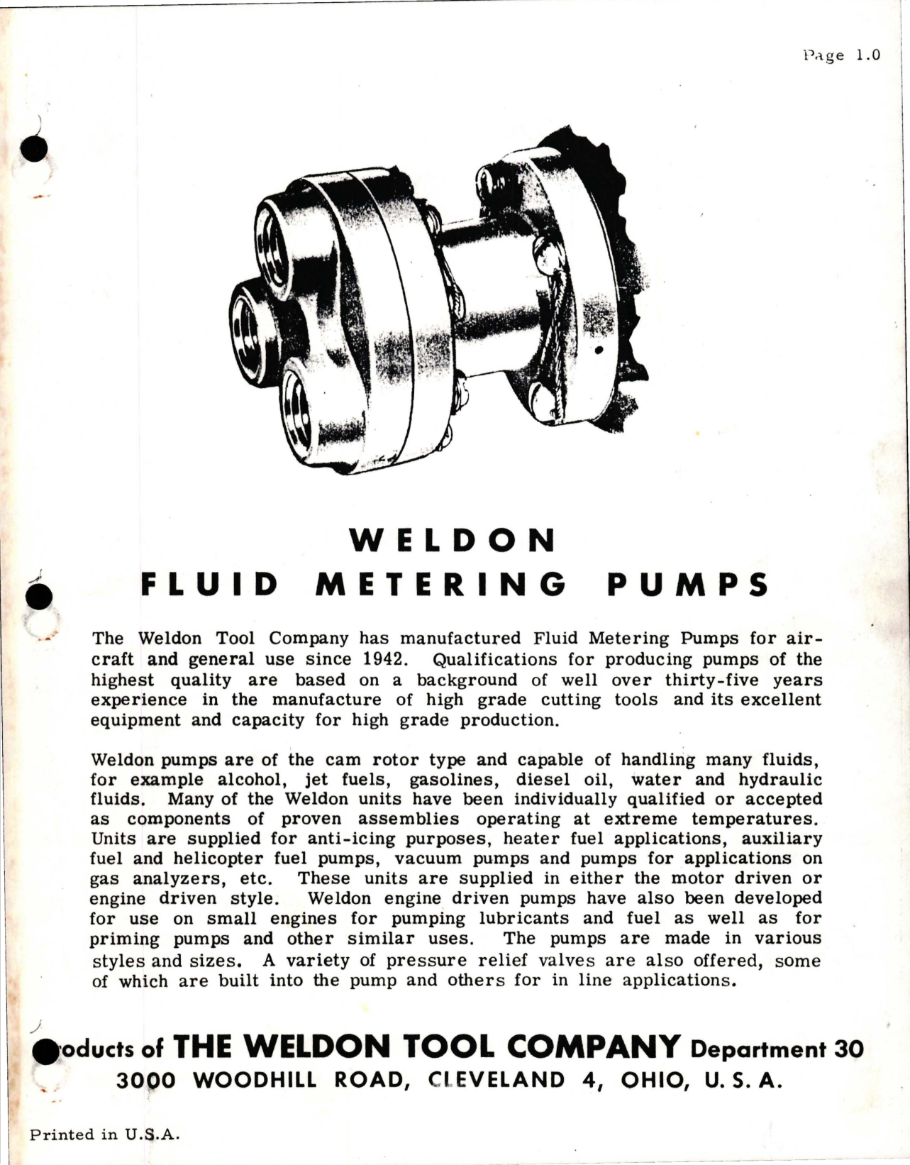 Sample page 1 from AirCorps Library document: Weldon Fluid Metering Pumps - Model C4033