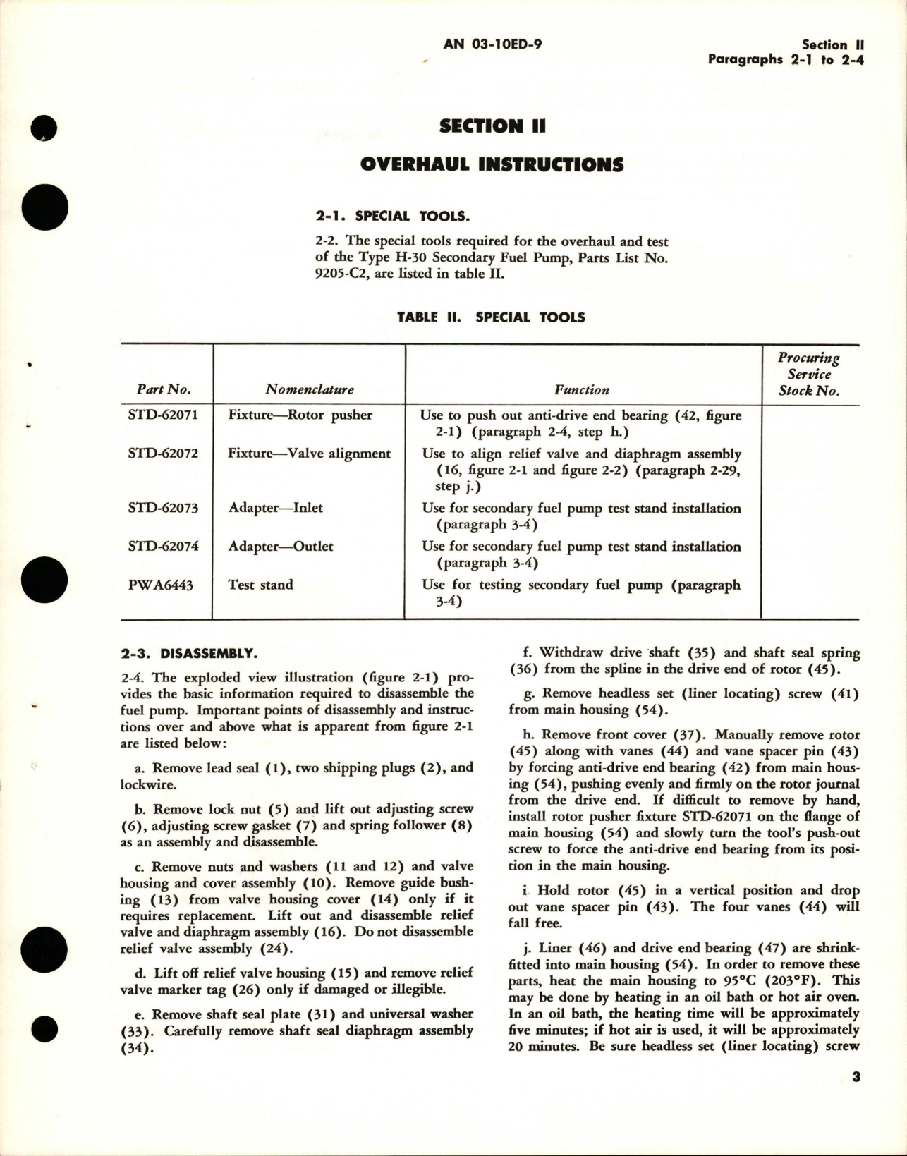 Sample page 7 from AirCorps Library document: Overhaul Instructions for Secondary Fuel Pump - Parts 9205-A1, 9205-B2 and 9205-C2
