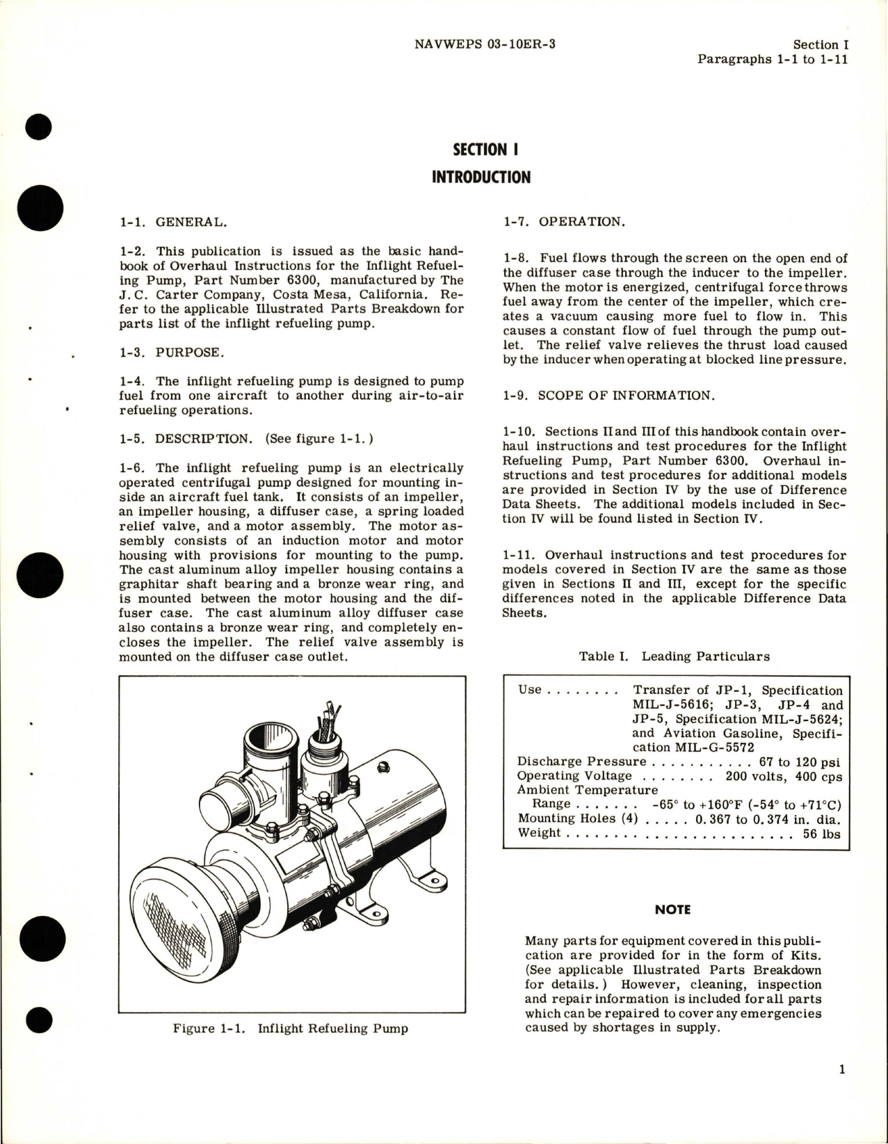 Sample page 5 from AirCorps Library document: Overhaul Instructions for Inflight Refueling Pump - Part 6300 and 6300-1 