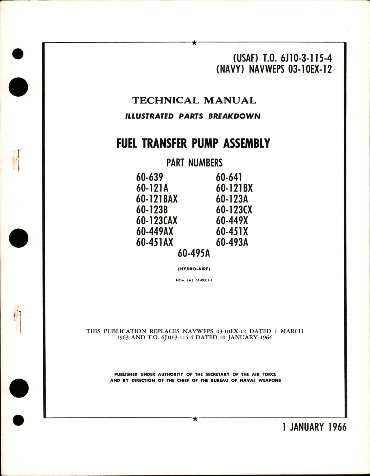 Sample page 1 from AirCorps Library document: Illustrated Parts Breakdown for Fuel Transfer Pump Assembly