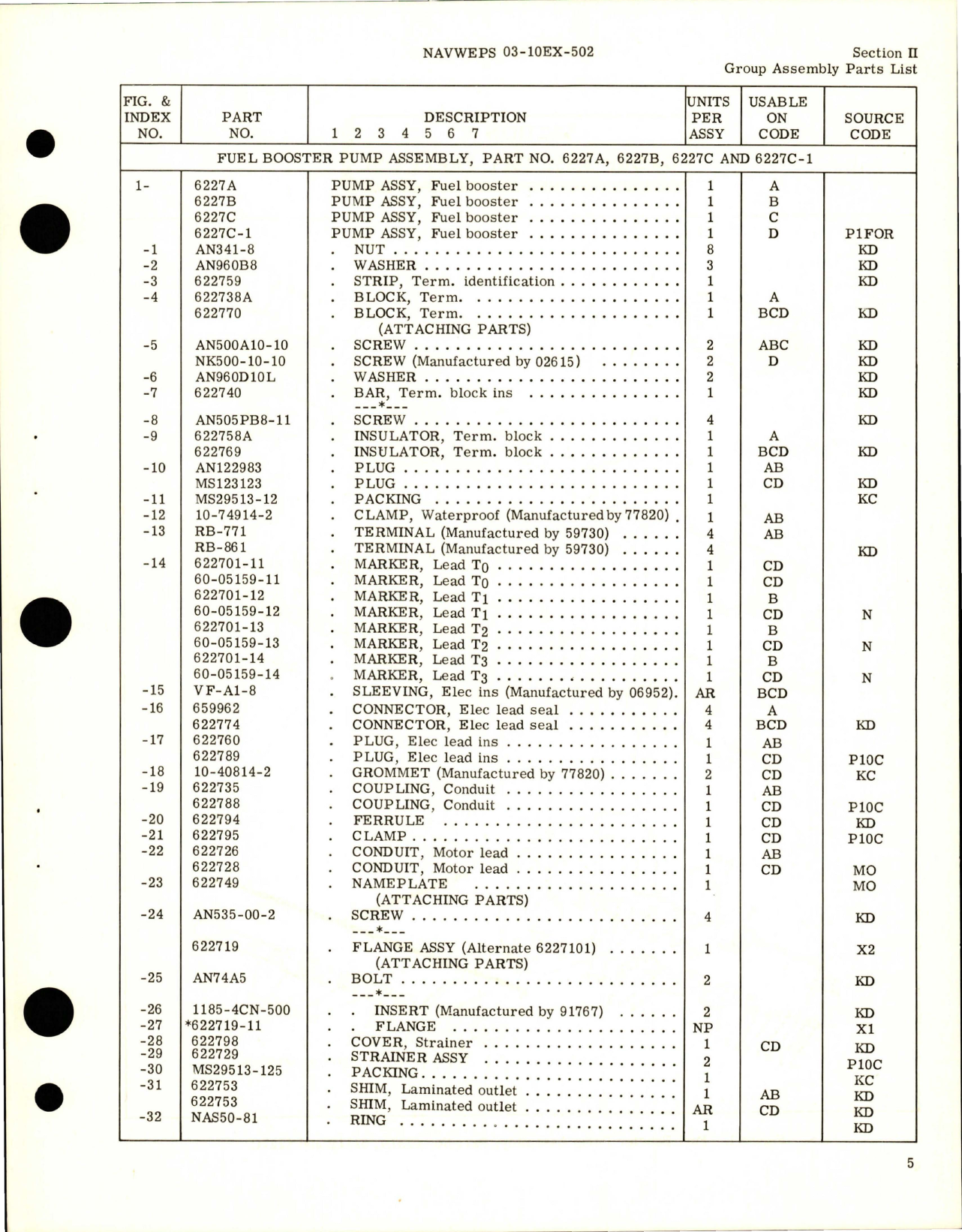 Sample page 7 from AirCorps Library document: Illustrated Parts Breakdown for Fuel Booster Pump