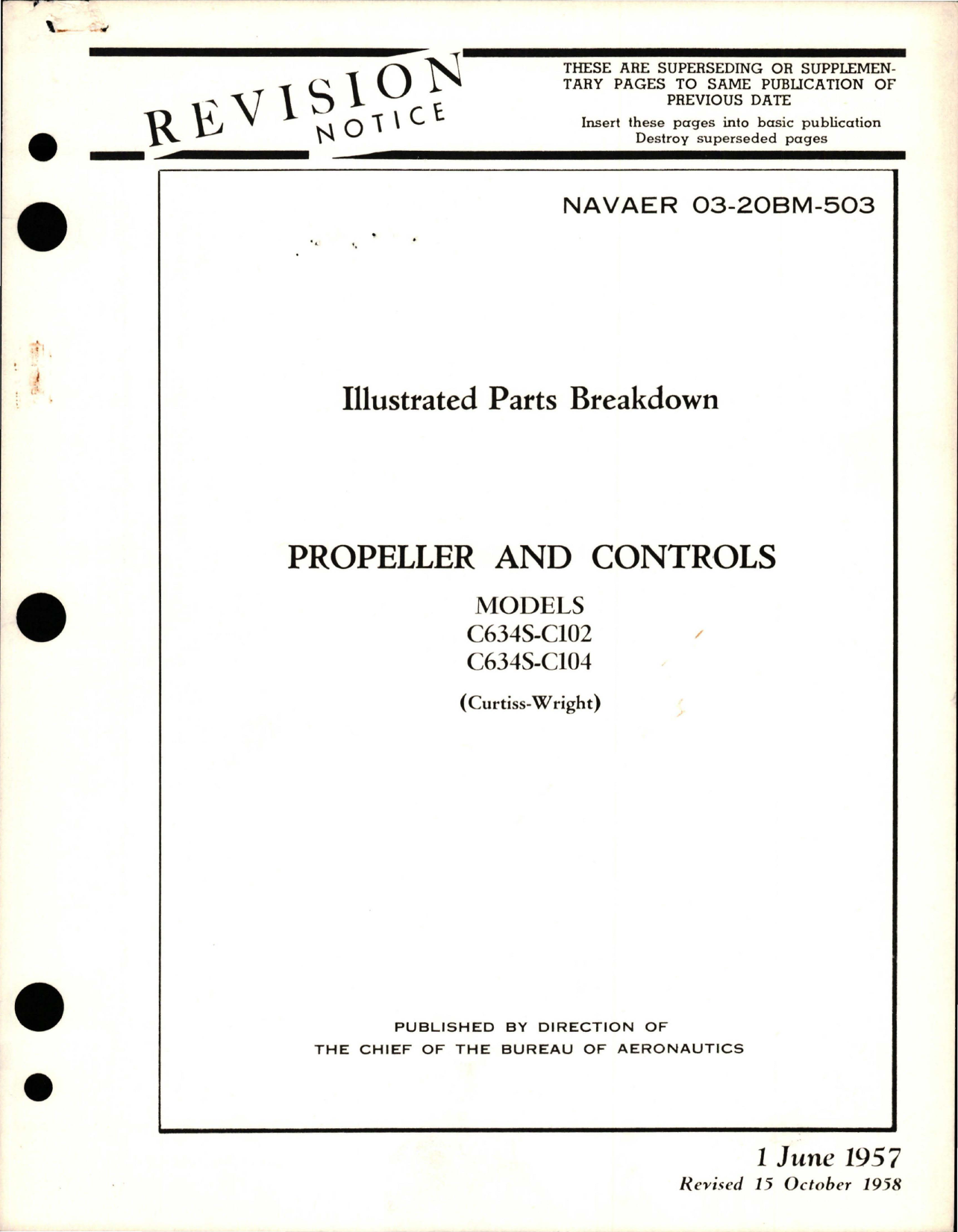 Sample page 1 from AirCorps Library document: Illustrated Parts Breakdown for Propeller and Controls - Models C634S-C102 and C634S-C104 