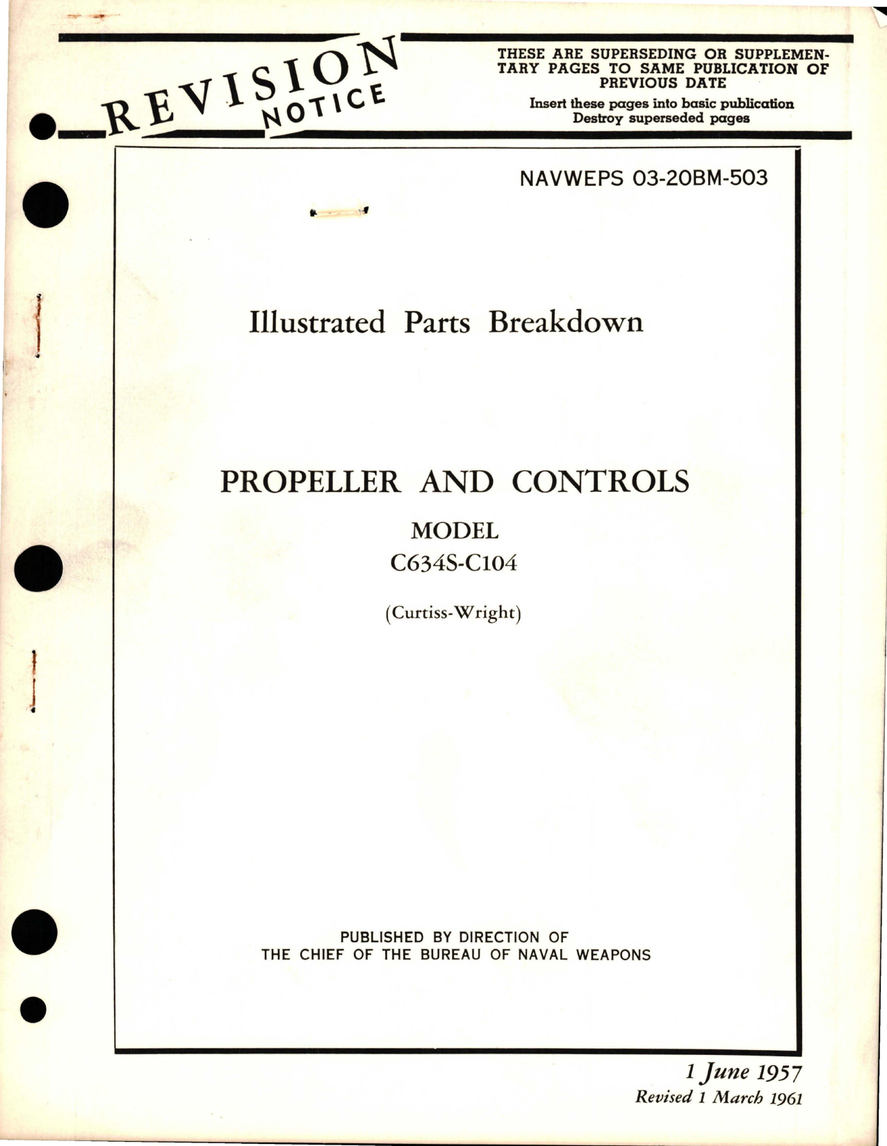 Sample page 1 from AirCorps Library document: Illustrated Parts Breakdown for Propeller and Controls - Model C634S-C104 