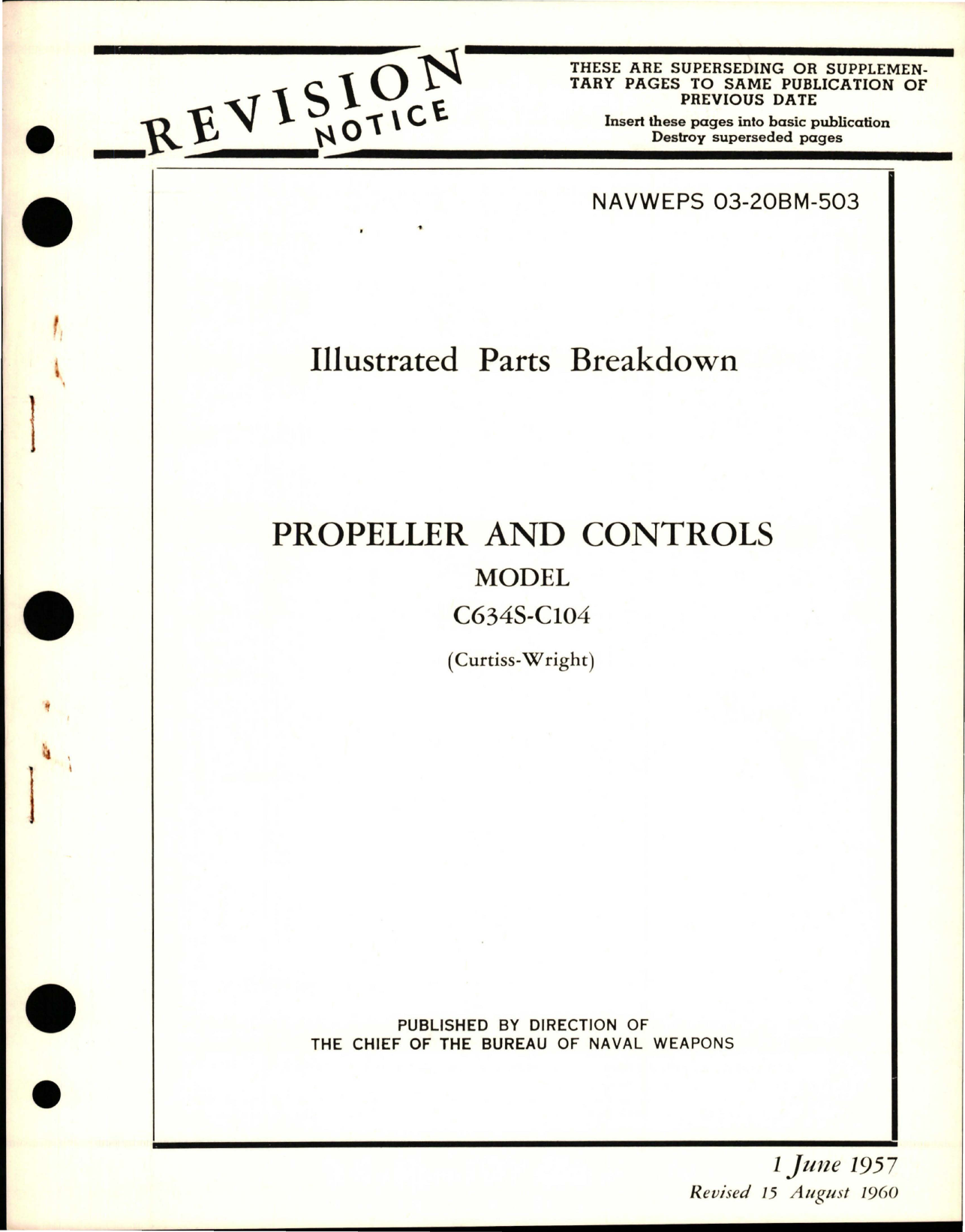 Sample page 1 from AirCorps Library document: Illustrated Parts Breakdown for Propeller and Controls - Model C634S-C104 
