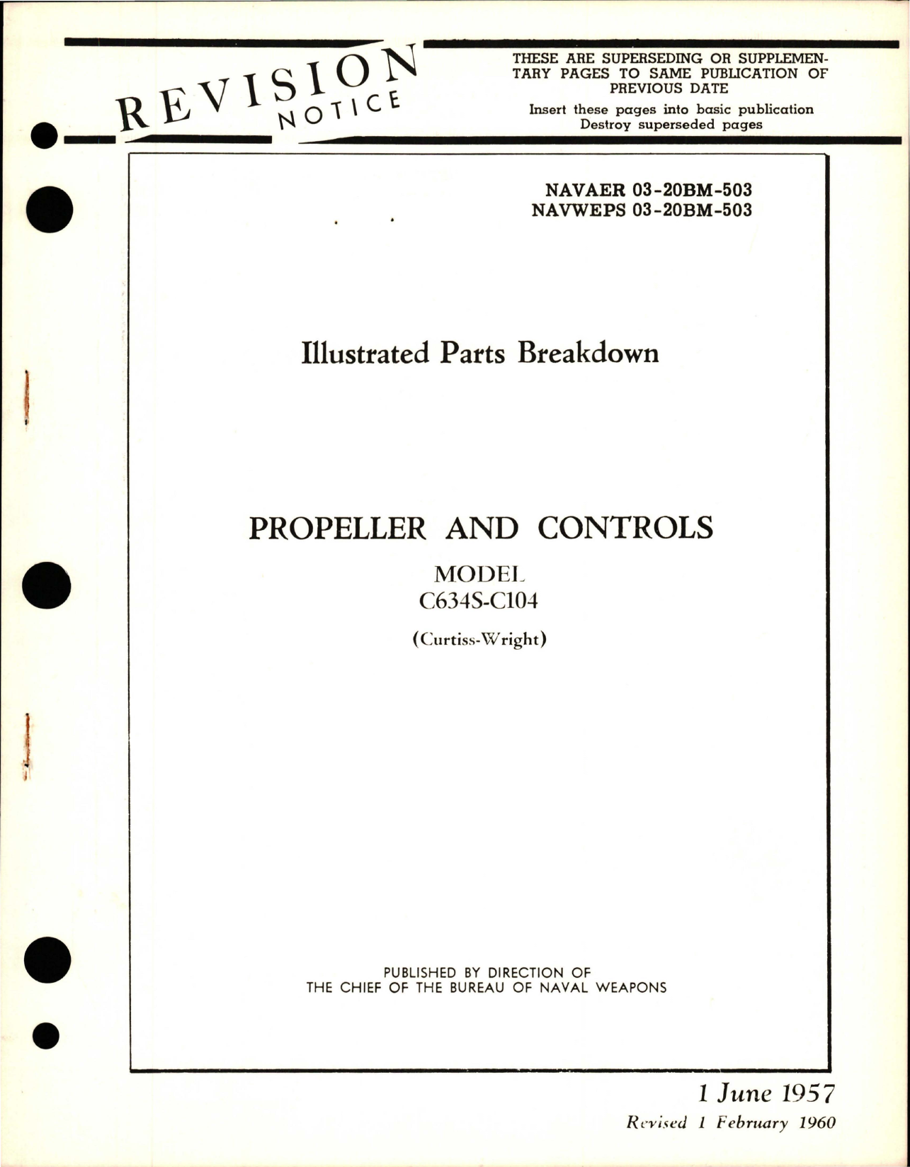 Sample page 1 from AirCorps Library document: Illustrated Parts Breakdown for Propeller and Controls - Model C634S-C104 