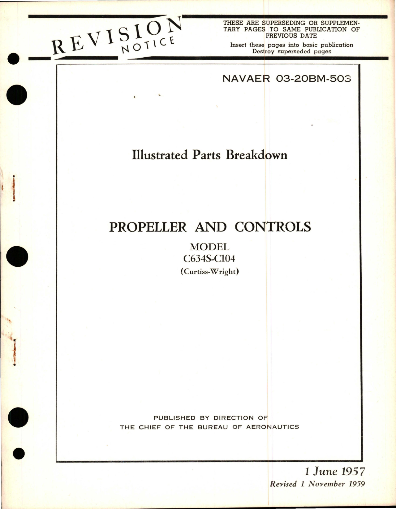 Sample page 1 from AirCorps Library document: Illustrated Parts Breakdown for Propeller and Controls - Model C634S-C104 