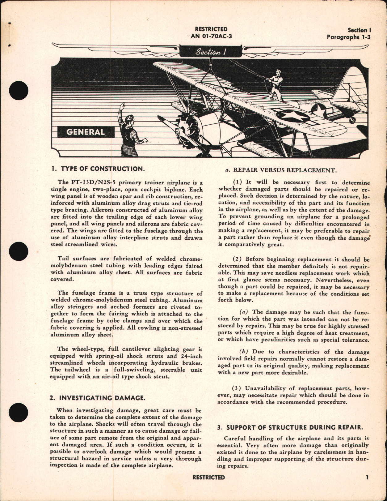 Sample page 5 from AirCorps Library document: Structural Repair Instructions for PT-13D and N2S-5