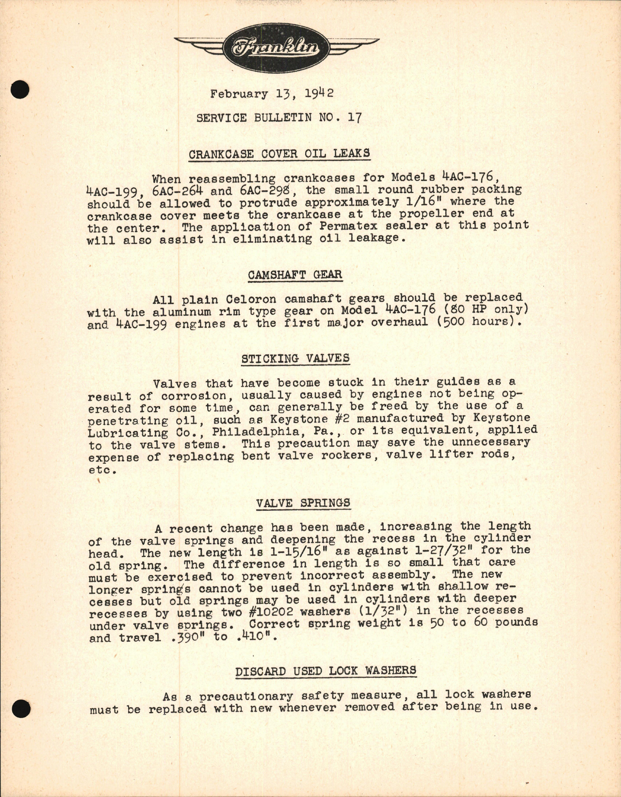 Sample page 1 from AirCorps Library document: Crankcase Cover Oil Leaks