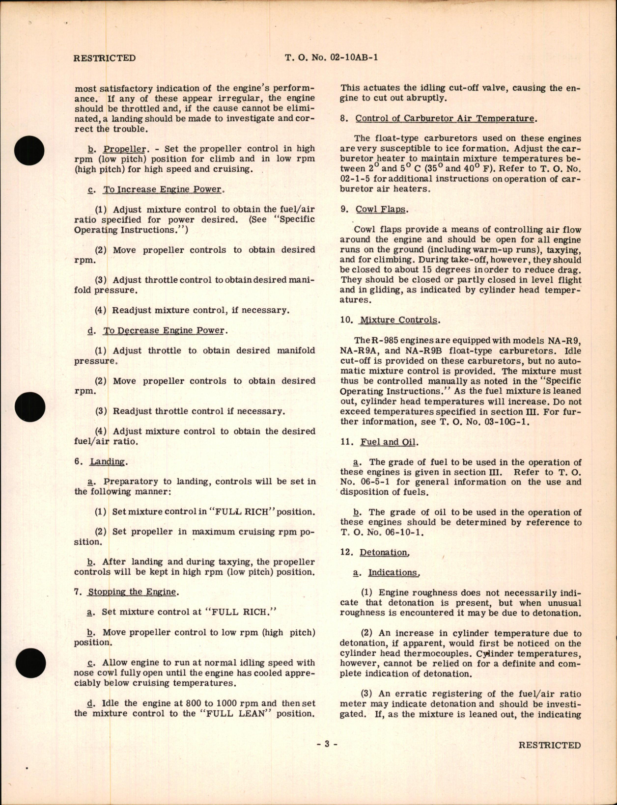 Sample page 7 from AirCorps Library document: Operating Instructions for R-985 Series Aircraft Engines