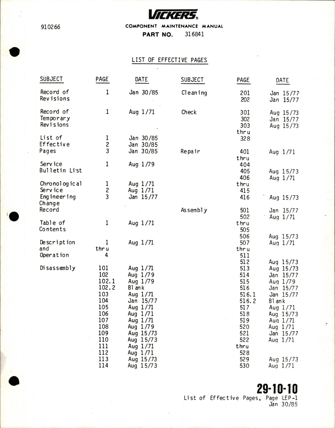 Sample page 9 from AirCorps Library document: Maintenance Manual with Illustrated Parts Breakdown for Variable Displacement Hydraulic Pump