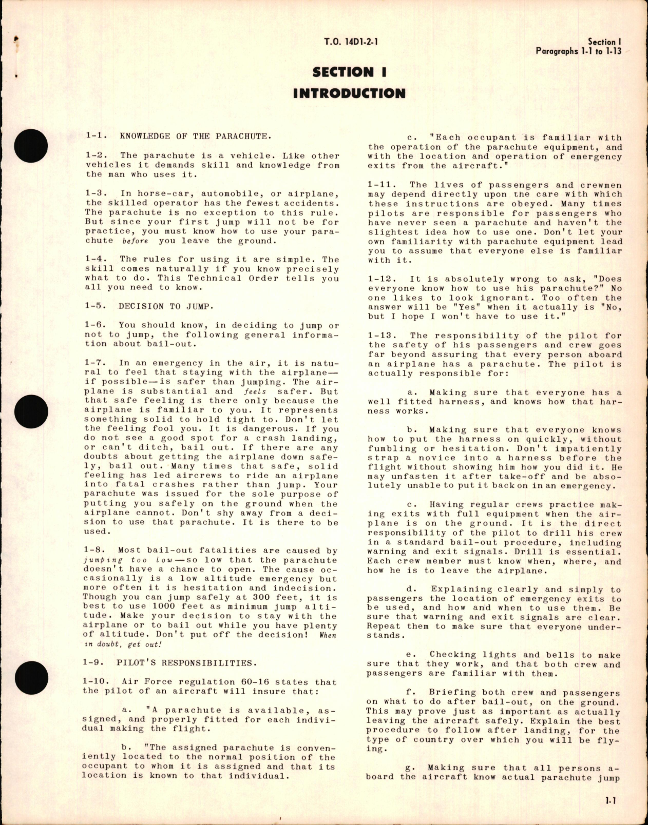 Sample page 5 from AirCorps Library document: Operation of Personnel Parachutes