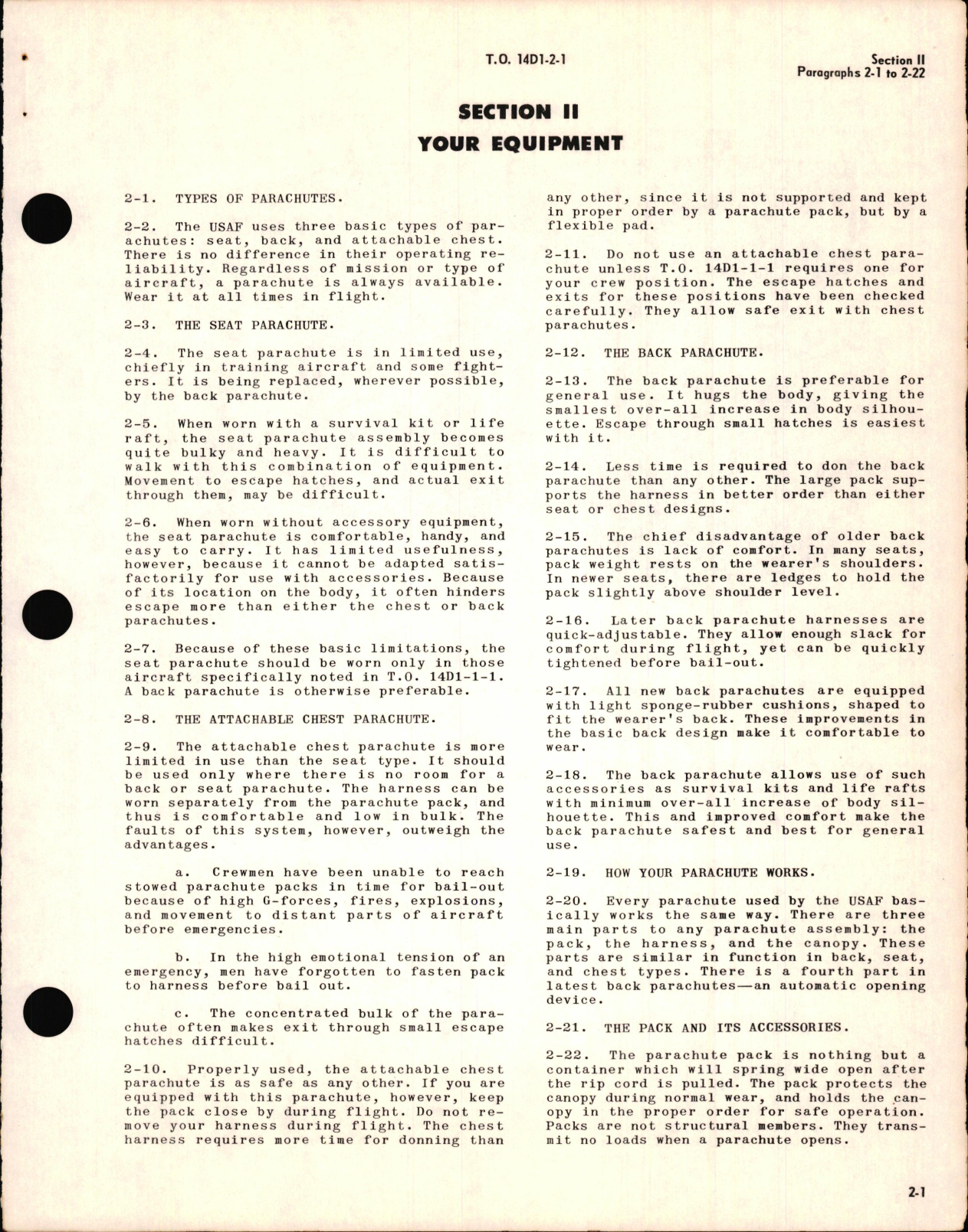 Sample page 7 from AirCorps Library document: Operation of Personnel Parachutes