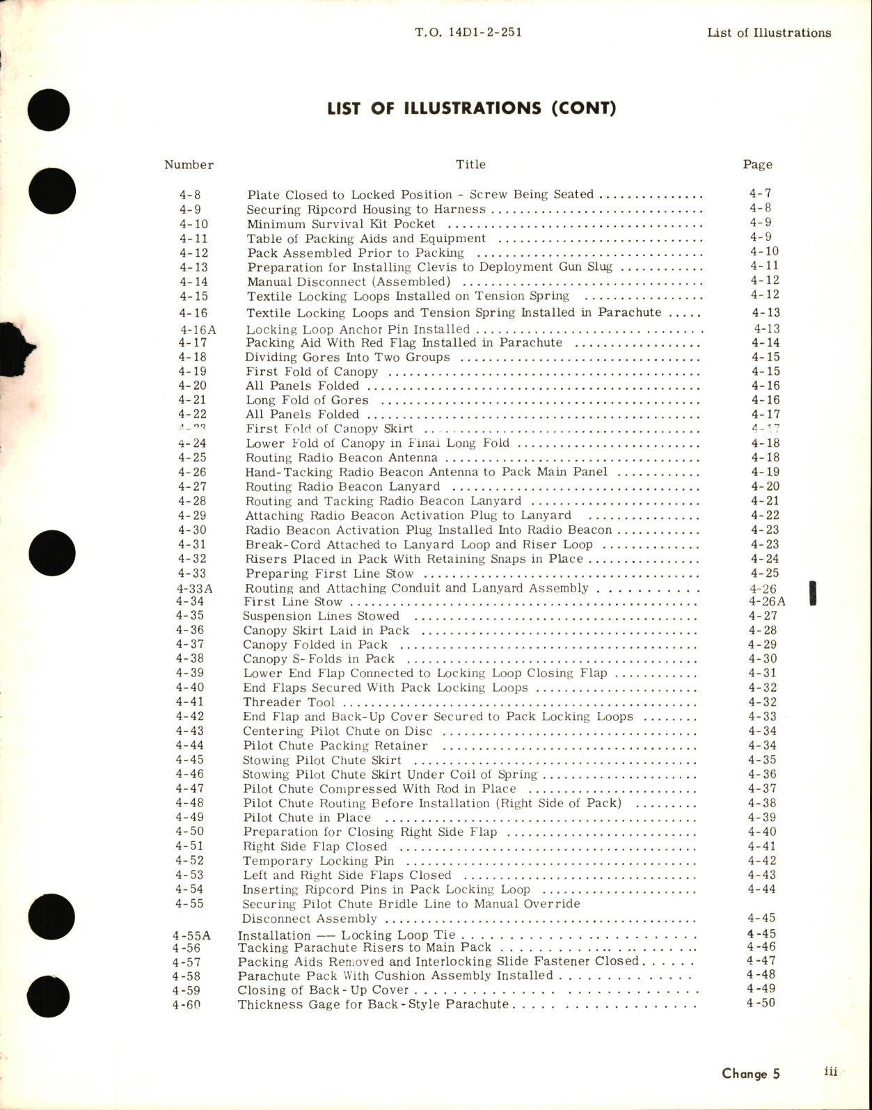 Sample page 5 from AirCorps Library document: Inspection, Repair, and Packing of Force-Deployed Back-Style, Personnel Parachute PN 65C1501