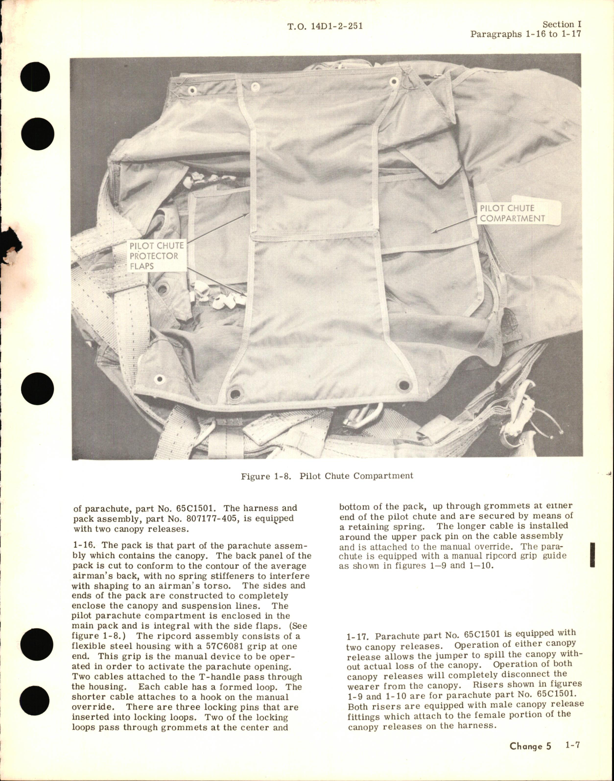 Sample page 7 from AirCorps Library document: Inspection, Repair, and Packing of Force-Deployed Back-Style, Personnel Parachute PN 65C1501