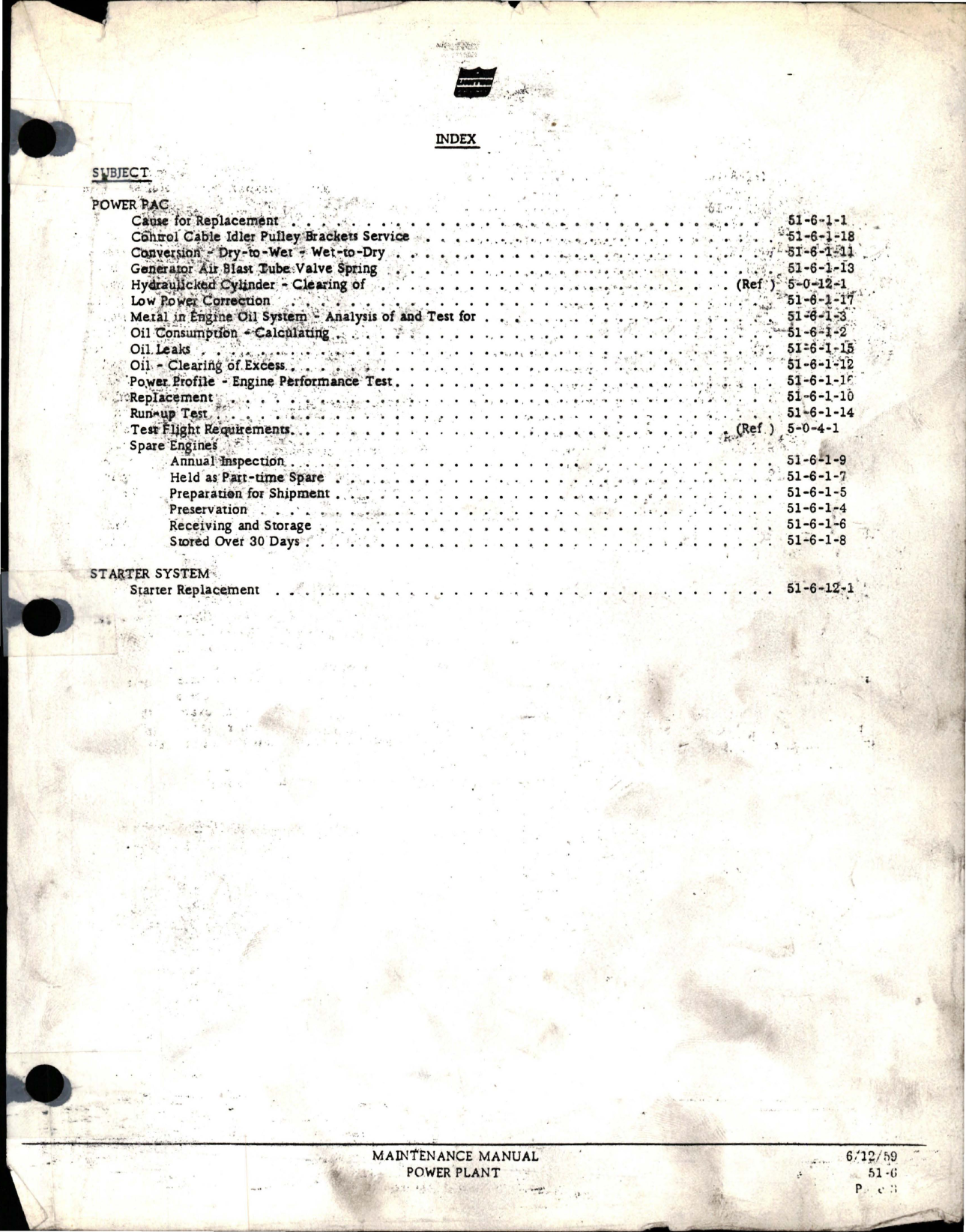 Sample page 1 from AirCorps Library document: Maintenance Manual for Power Plant - DC-6, DC-6A, DC-6B, CV-340, DC-7