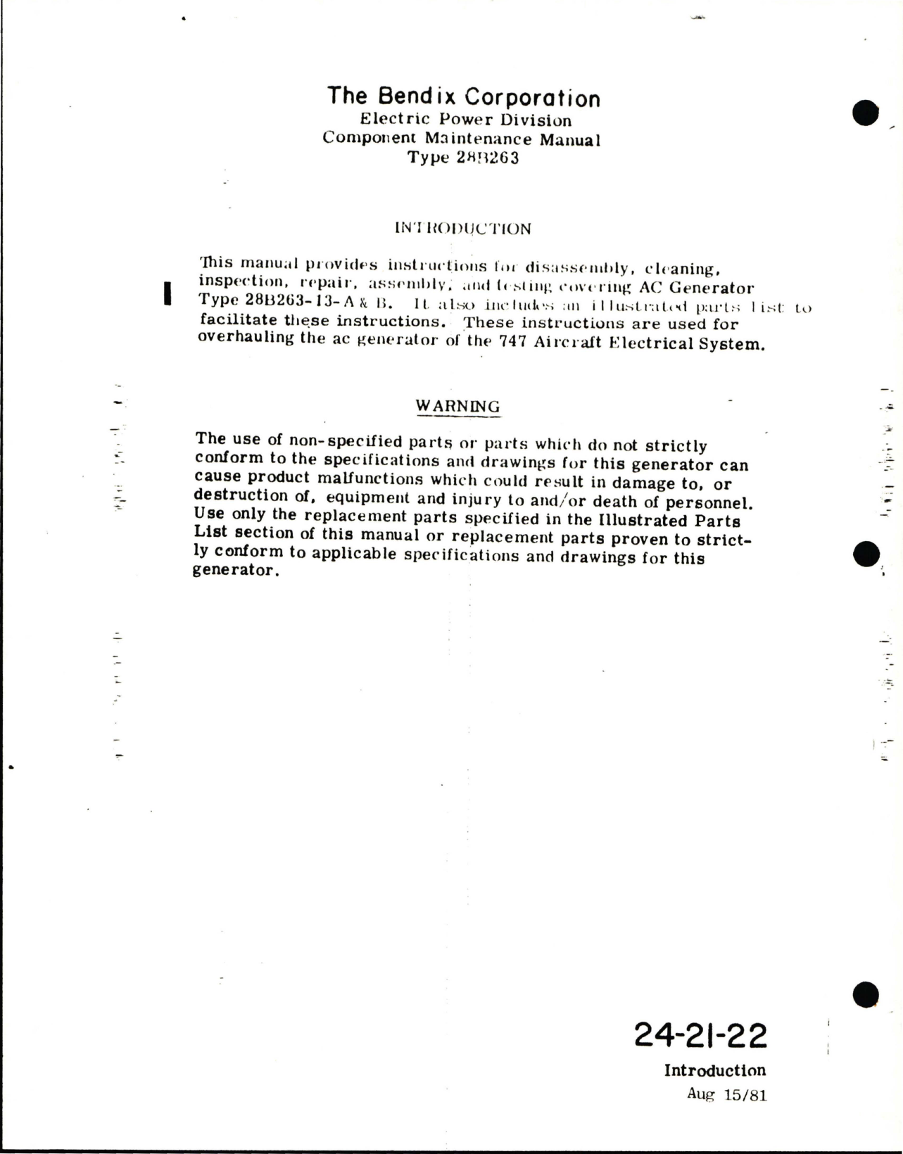 Sample page 8 from AirCorps Library document: Maintenance Manual for Alternating Current Generator - Type 28B263-13-A and 28B263-13-B