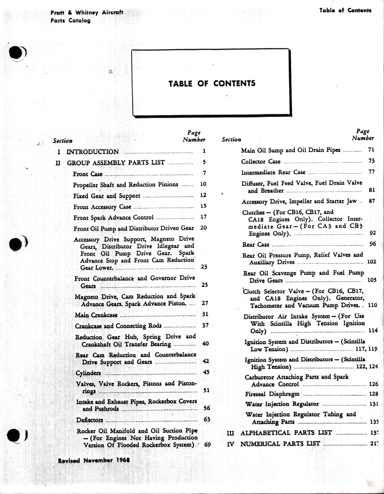 Sample page 5 from AirCorps Library document: Illustrated Parts Catalog for Double Wasp - CA-3, CA18, CB3, CB16, and CB17 Engines