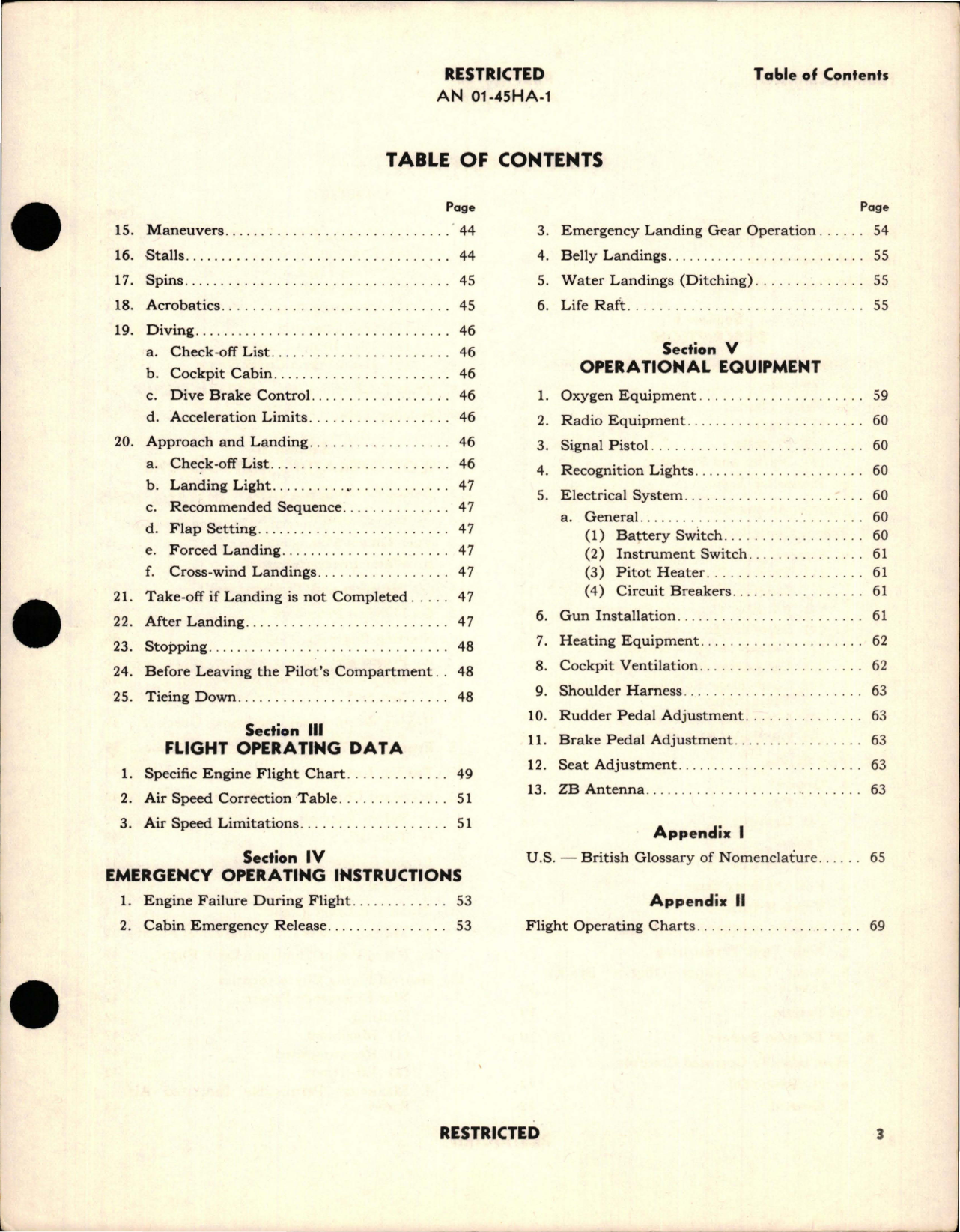 Sample page 5 from AirCorps Library document: Pilots Flight Operating Instructions - Models F4U-1, F3A-1, FG-1