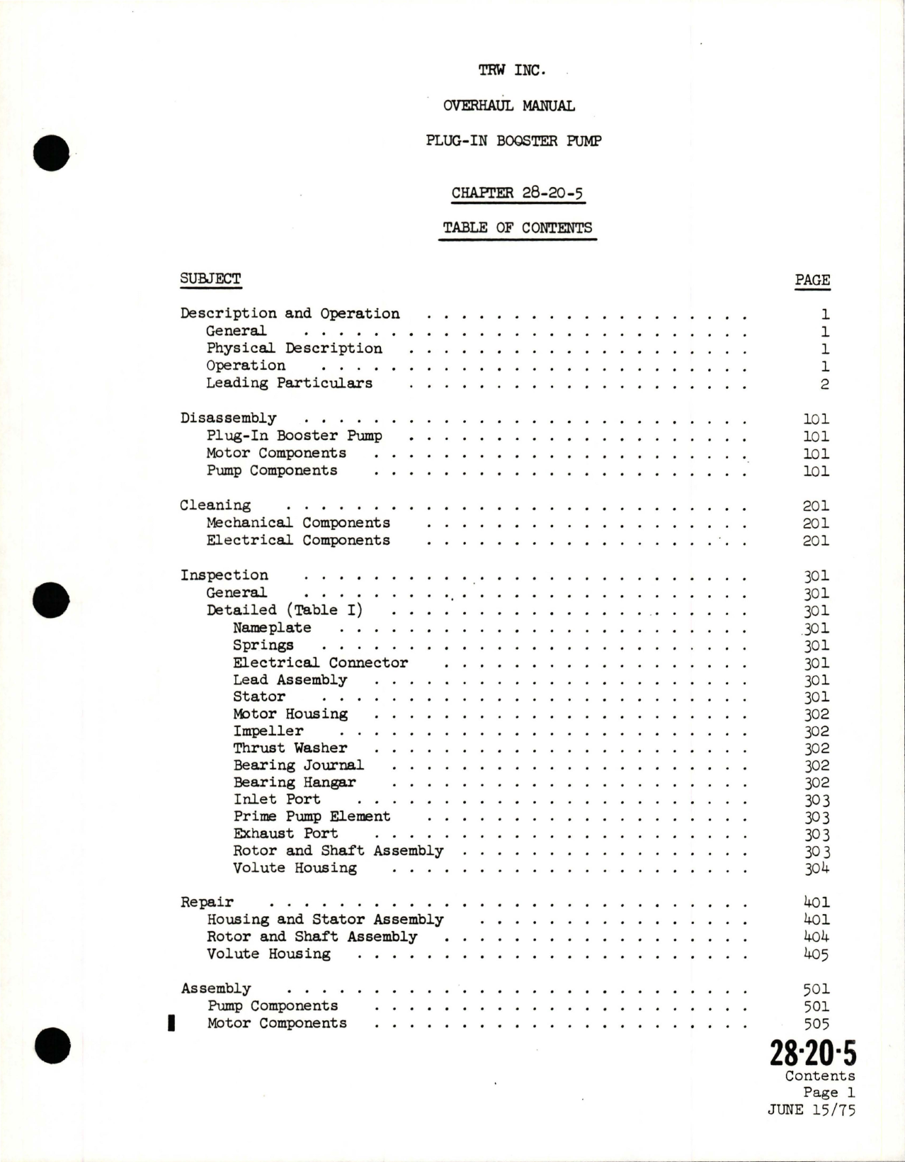 Sample page 7 from AirCorps Library document: Overhaul with Illustrated Parts Catalog for Plug-In Booster Pump - 382300-1, 382300-2, and 3823020-3 