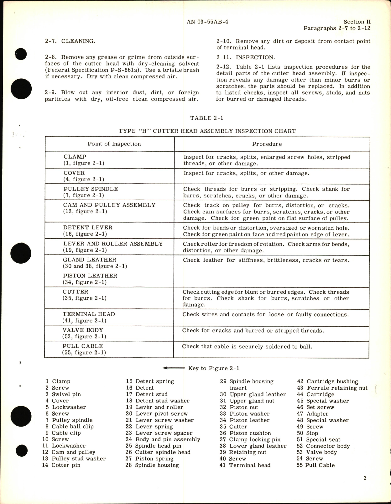 Sample page 7 from AirCorps Library document: Overhaul Instructions for Type H Cutter Head Assemblies Models 800554 & 966099