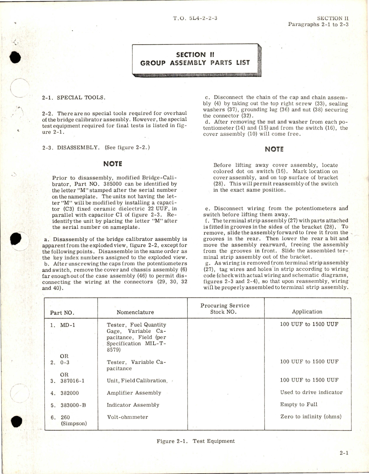 Sample page 7 from AirCorps Library document: Overhaul for Bridge Calibrator Assemblies - Capacitor Fuel Gage System
