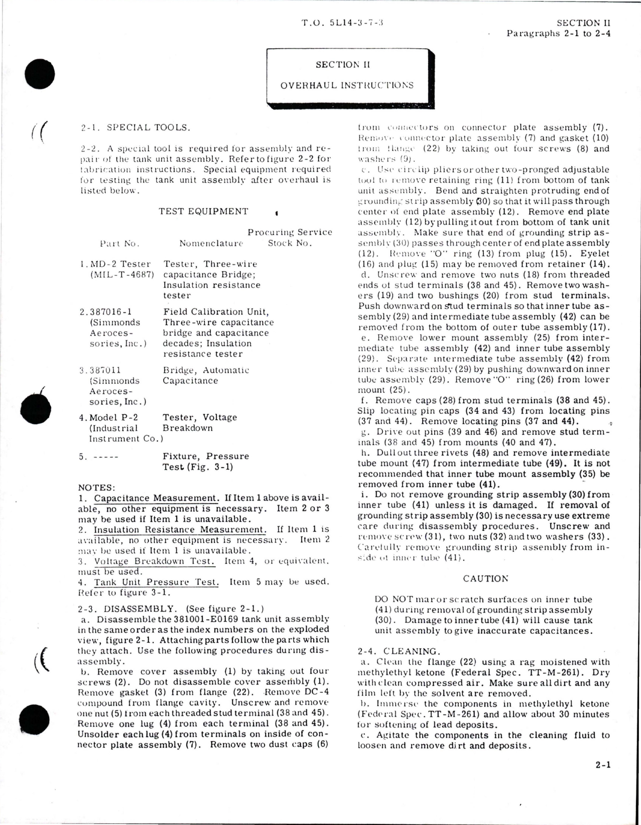 Sample page 7 from AirCorps Library document: Overhaul for Tank Unit Assemblies - Capacitor Fuel Gage System - Null Balanced Bridge Type