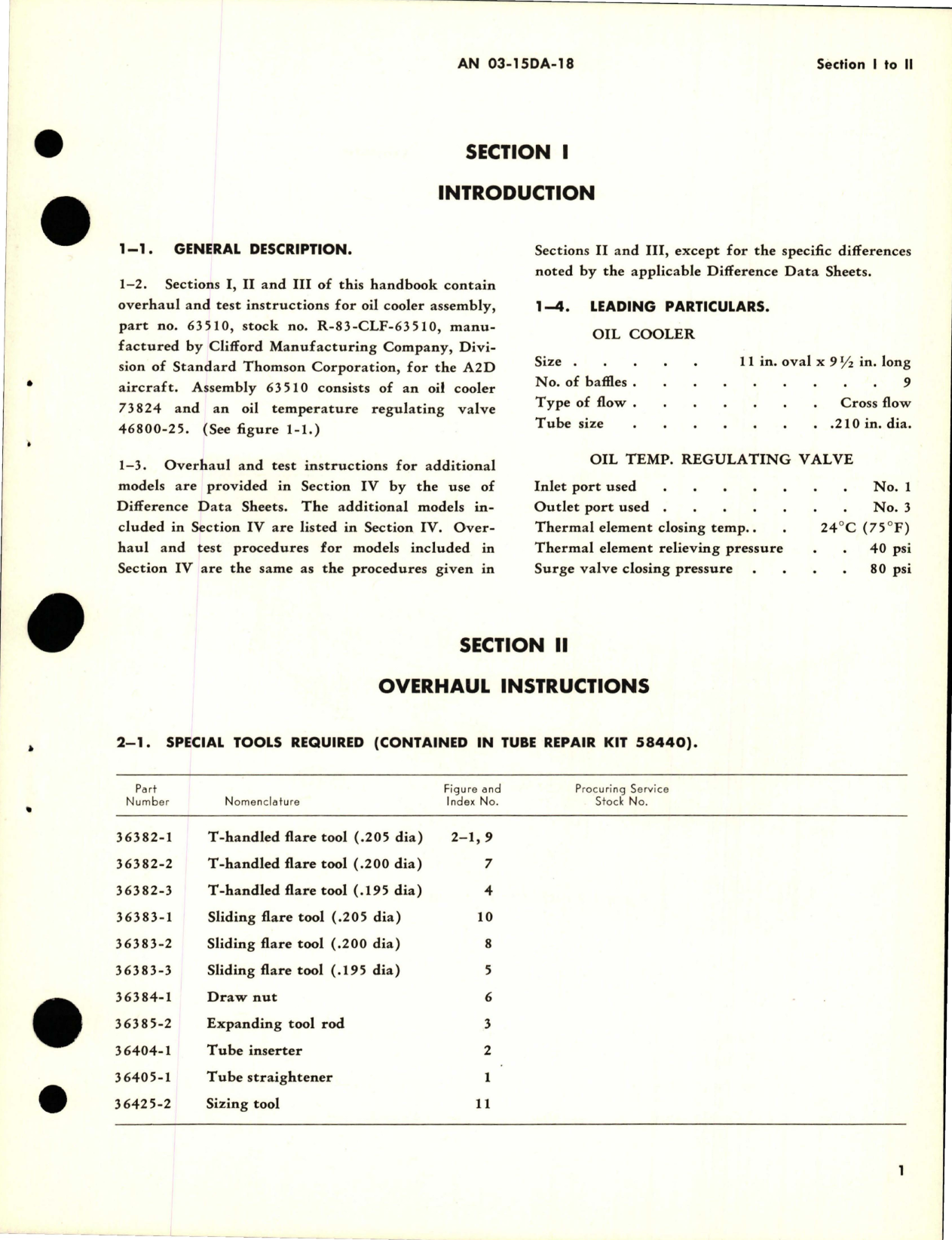 Sample page 5 from AirCorps Library document: Overhaul Instructions for Oil Cooler Assemblies - Parts 63510, 63510-1, and 63510-2