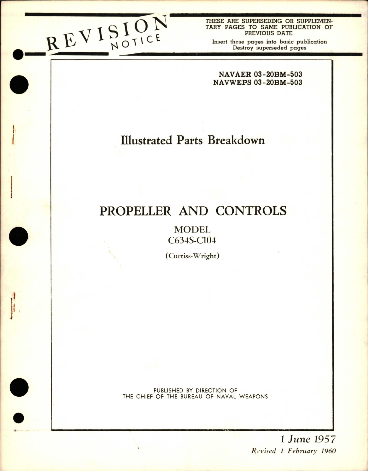 Sample page 1 from AirCorps Library document: Illustrated Parts Breakdown for Propeller and Controls - Model C634S-C104